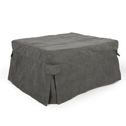 Pouf letto singolo, grigio, grigio, large