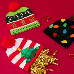 Cappello Natalizio Con Led, , large