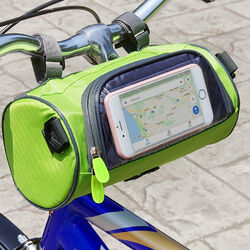 Borsa Da Bicicletta Con Porta Smartphone, Colore Verde, , large