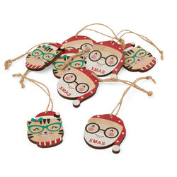 Decorazioni Gatto E Babbo Natale  - Set Da 4 Pz, , large