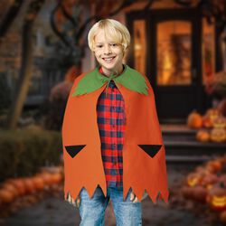 Mantello Per Bambini Zucca Di Halloween, , large