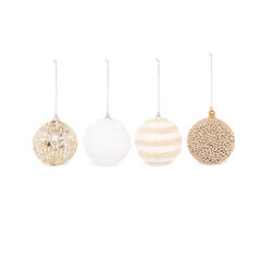 Palline in stoffa per albero di Natale, set da 4 pz, , large