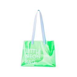 Shopping Bag In Plastica Opaca - Colore Verde Fluo, , large