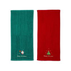 Set 2 Asciugamani Natalizi 74 X 34 Cm, , large