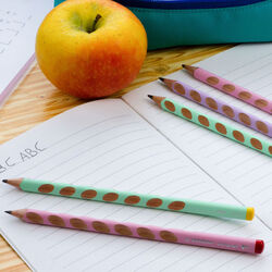 Matita Ergonomica Triangolare - Stabilo Easygraph Per Mancini In Verde E Rosa Pastel - Pack Da 2 - Gradazione Hb, , large