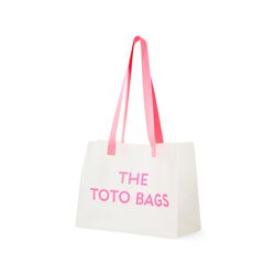 Shopping Bag In Plastica Opaca - Colore Bianco/rosa, , large
