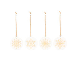 Decorazioni In Legno Colore Bianco - Set Da 4 Pz, , large