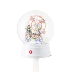 Lampione Musicale Natalizio Con Luci E Neve - Colore Bianco, , large