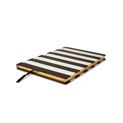 Quaderno A5 A Righe Con Copertina Rigida Color Bianco E Nero A Strisce Orizzontali, , large