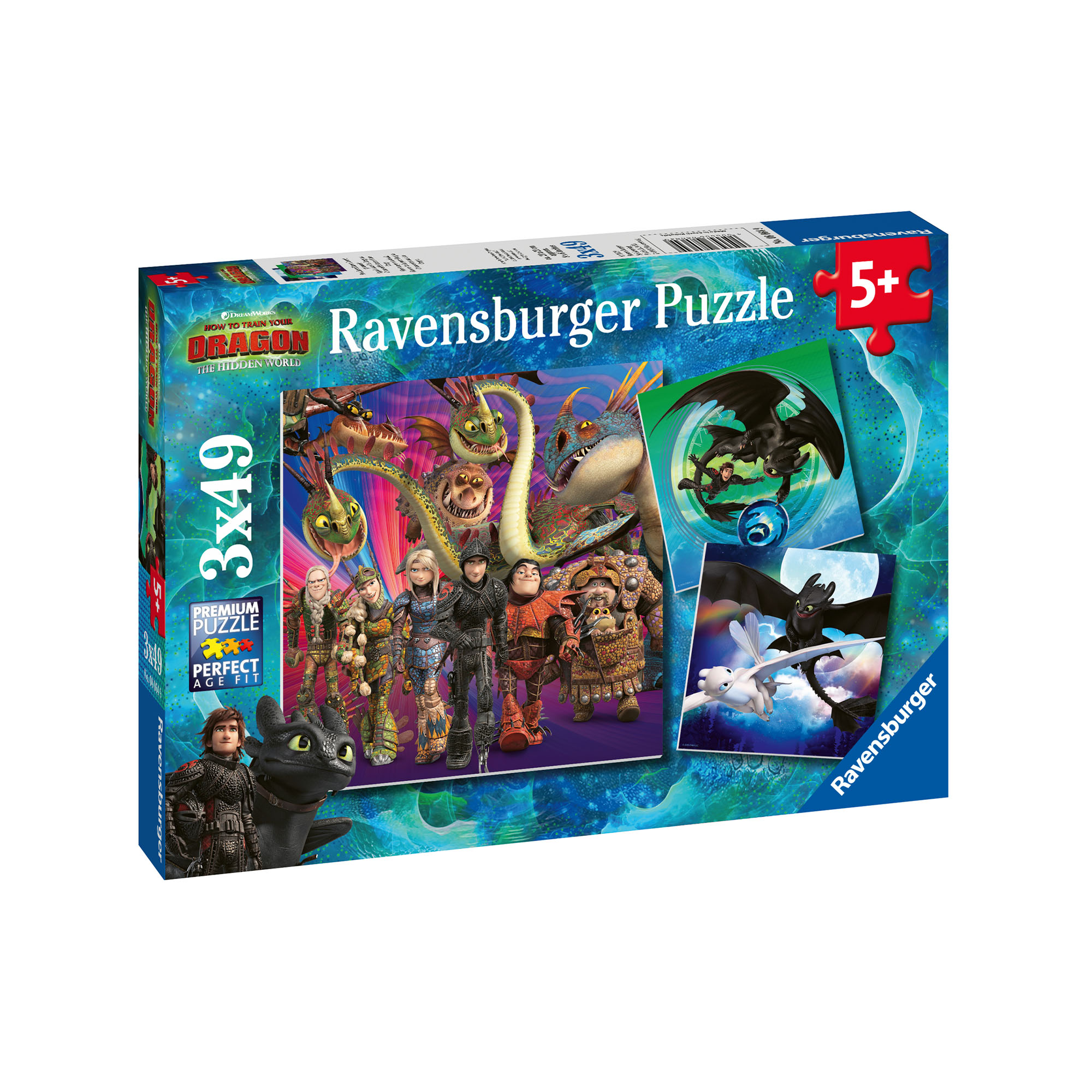 Ravensburger Puzzle 3x49 Pezzi 08064 - Dragons, , large