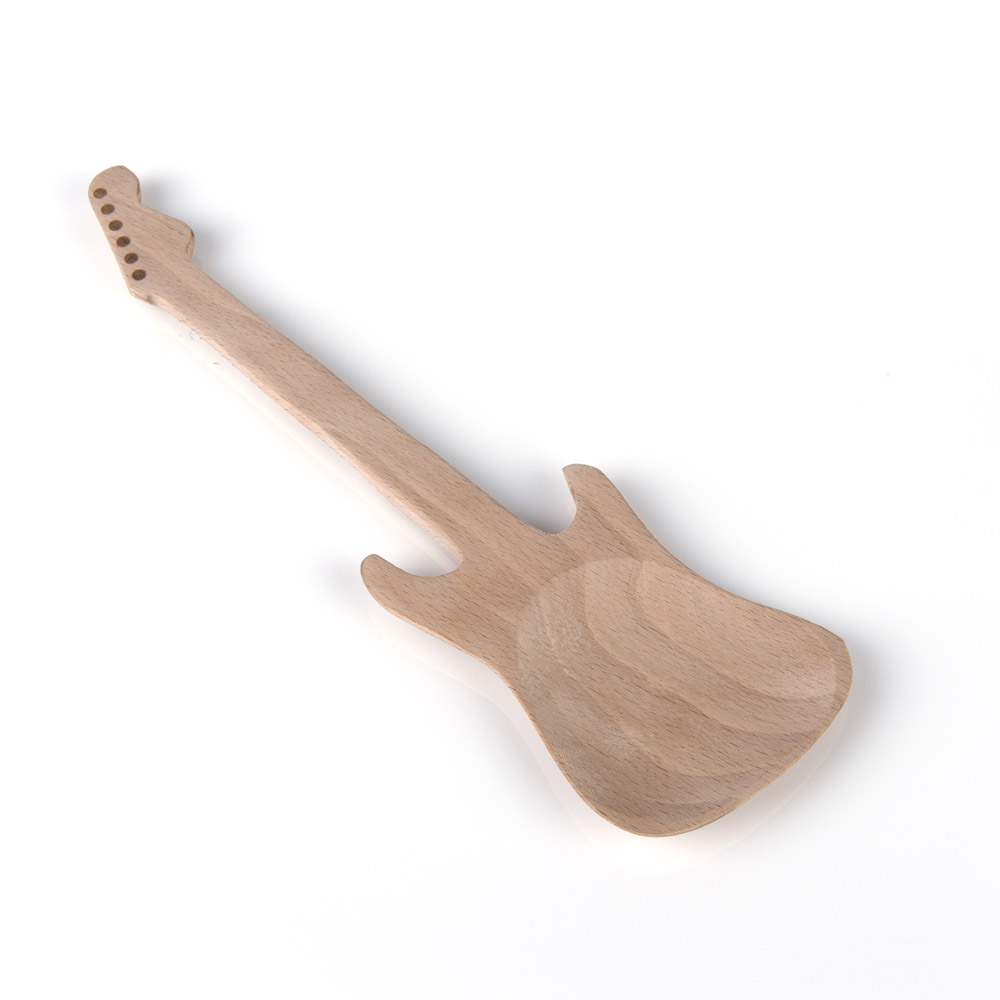 Set 2 mestoli in legno cucchiaio chitarra, , large