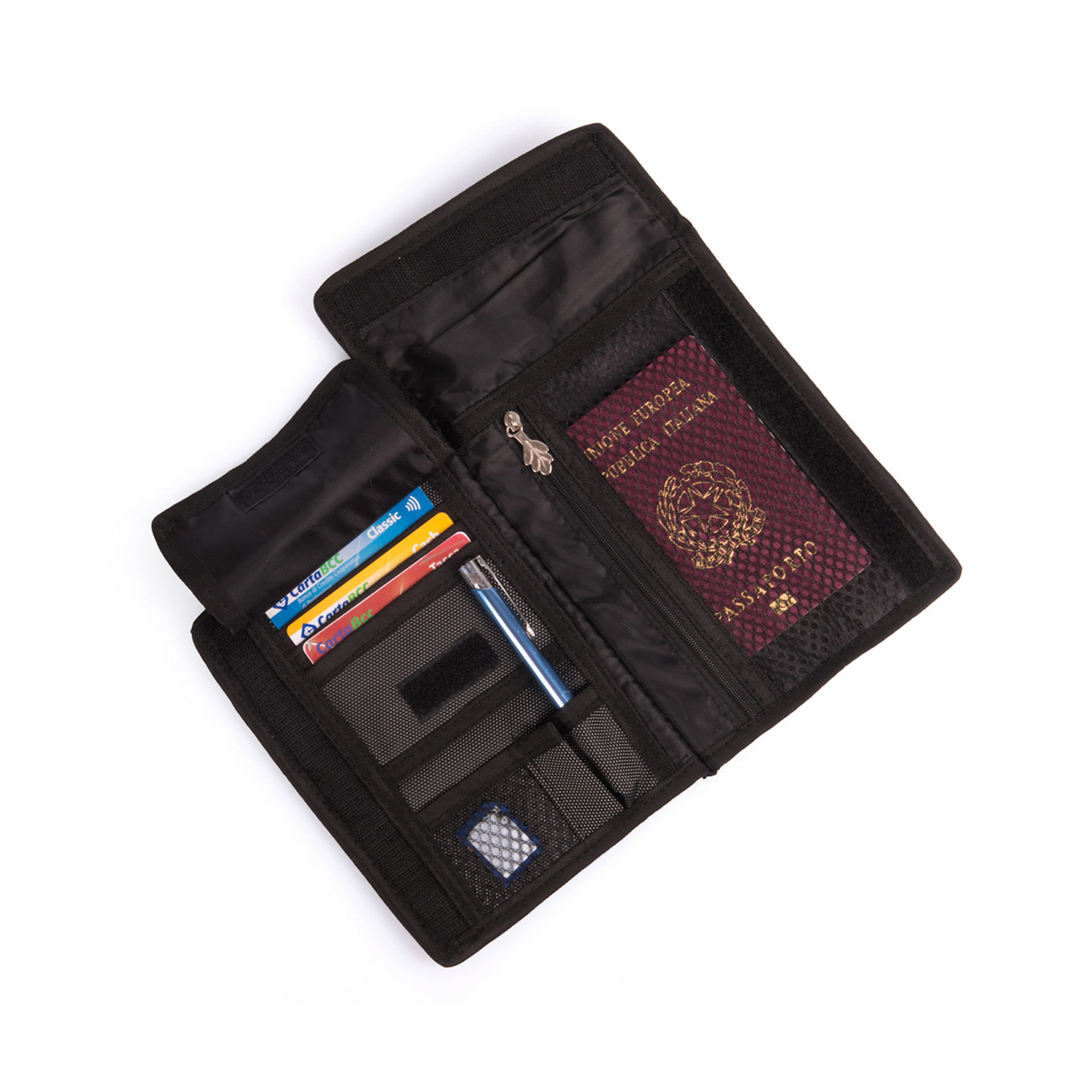 Borsello porta documenti da viaggio con protezione RFID