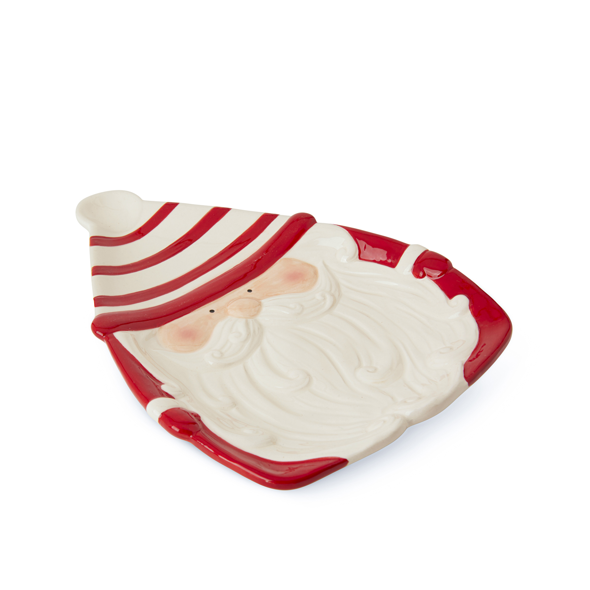 Piatto Natalizio In Ceramica Babbo Natale - Dim. 16 X 2,5 X 22 Cm, , large