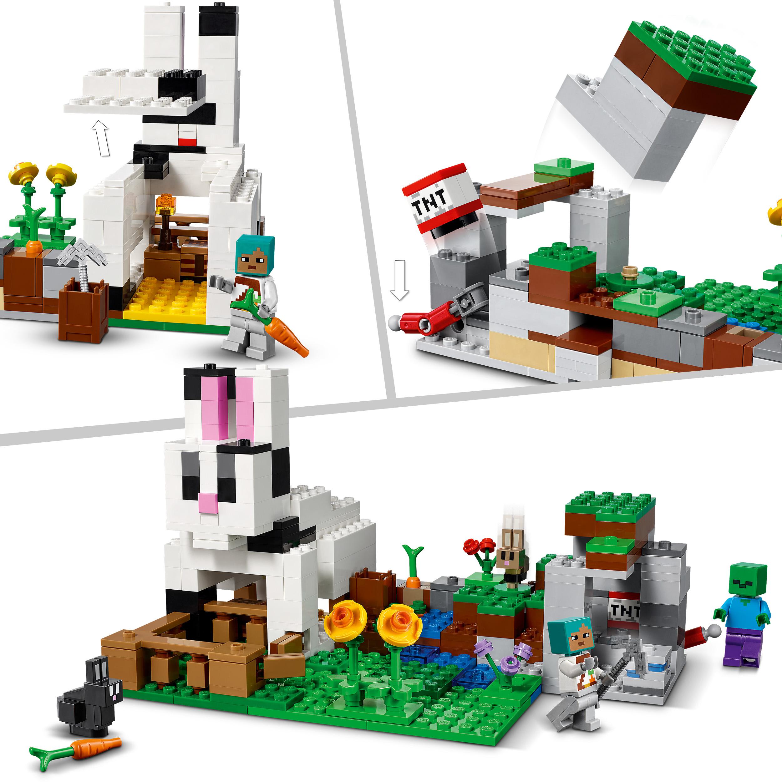 LEGO Minecraft Il Ranch del Coniglio, Giochi per Bambini e Bambine di 8 Anni con 21181, , large