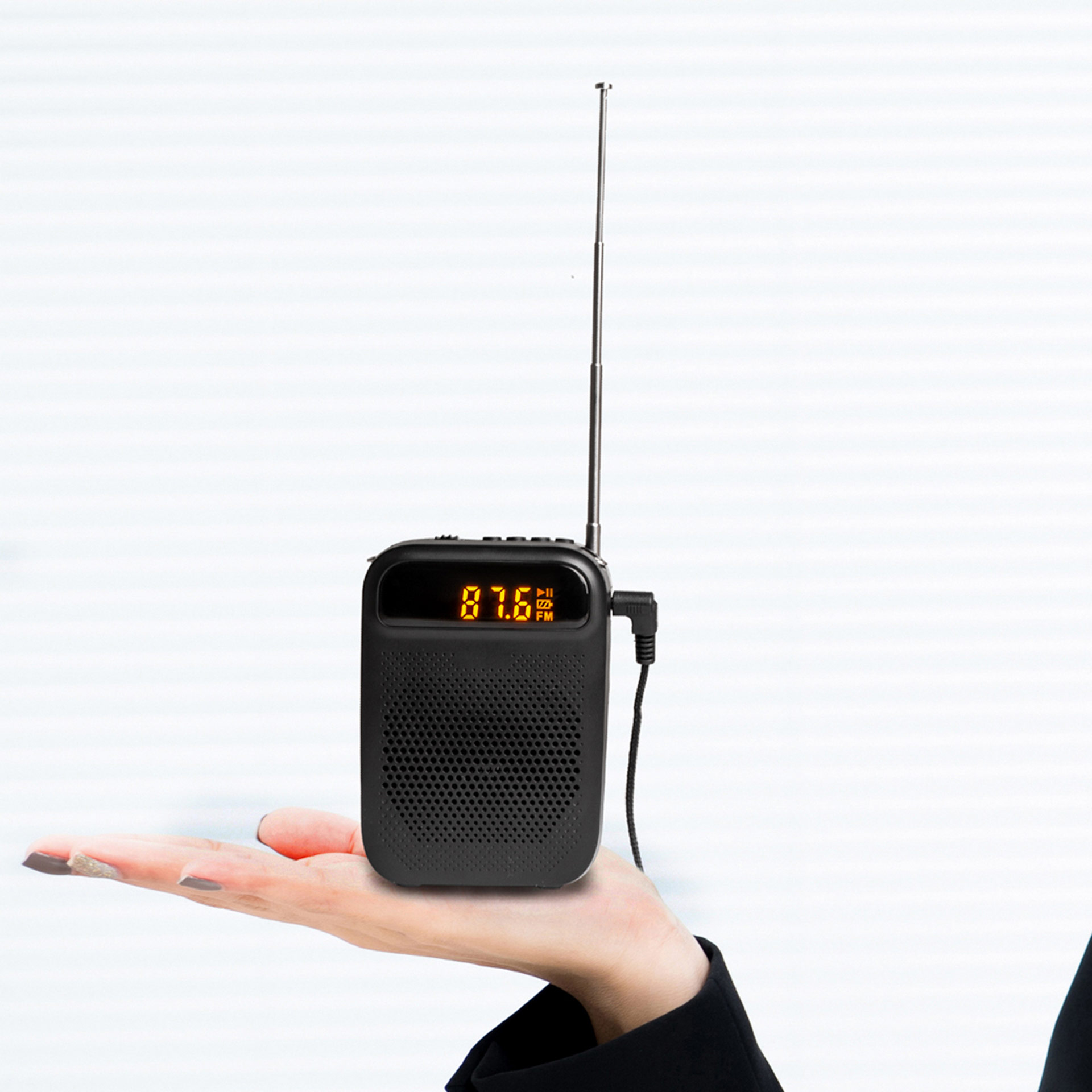 Amplificatore portatile con microfono mp3 -radio, , large