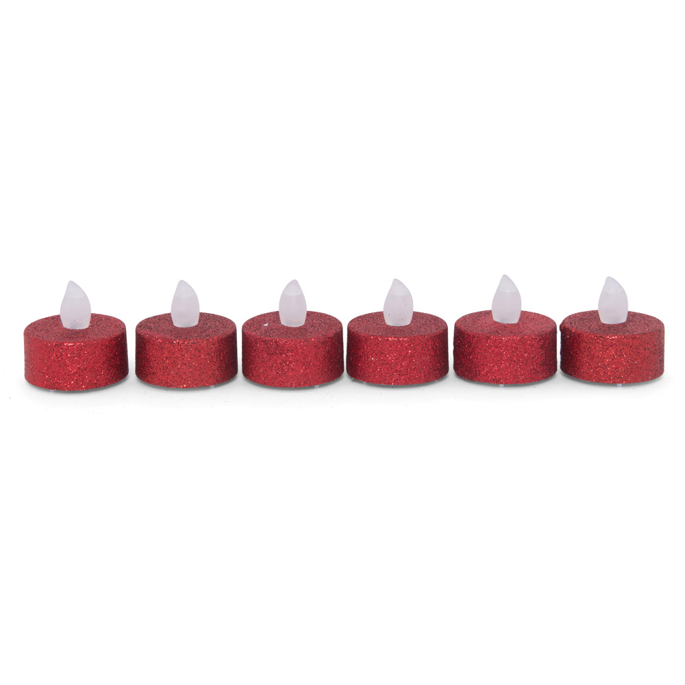 6 Tealight con luce a led tremolante, , large