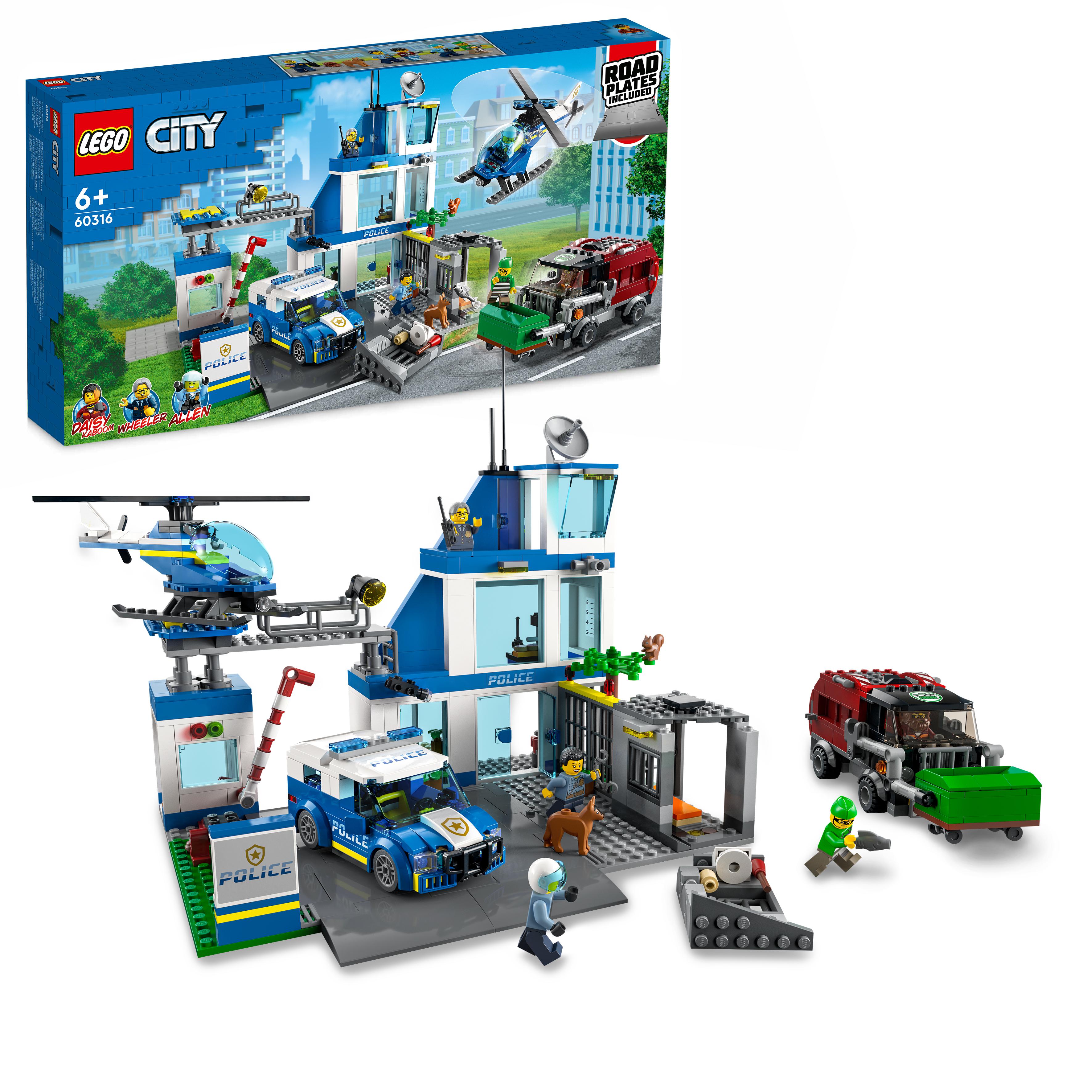 LEGO City Police Stazione di Polizia, con Camion della Spazzatura ed Elicottero 60316, , large
