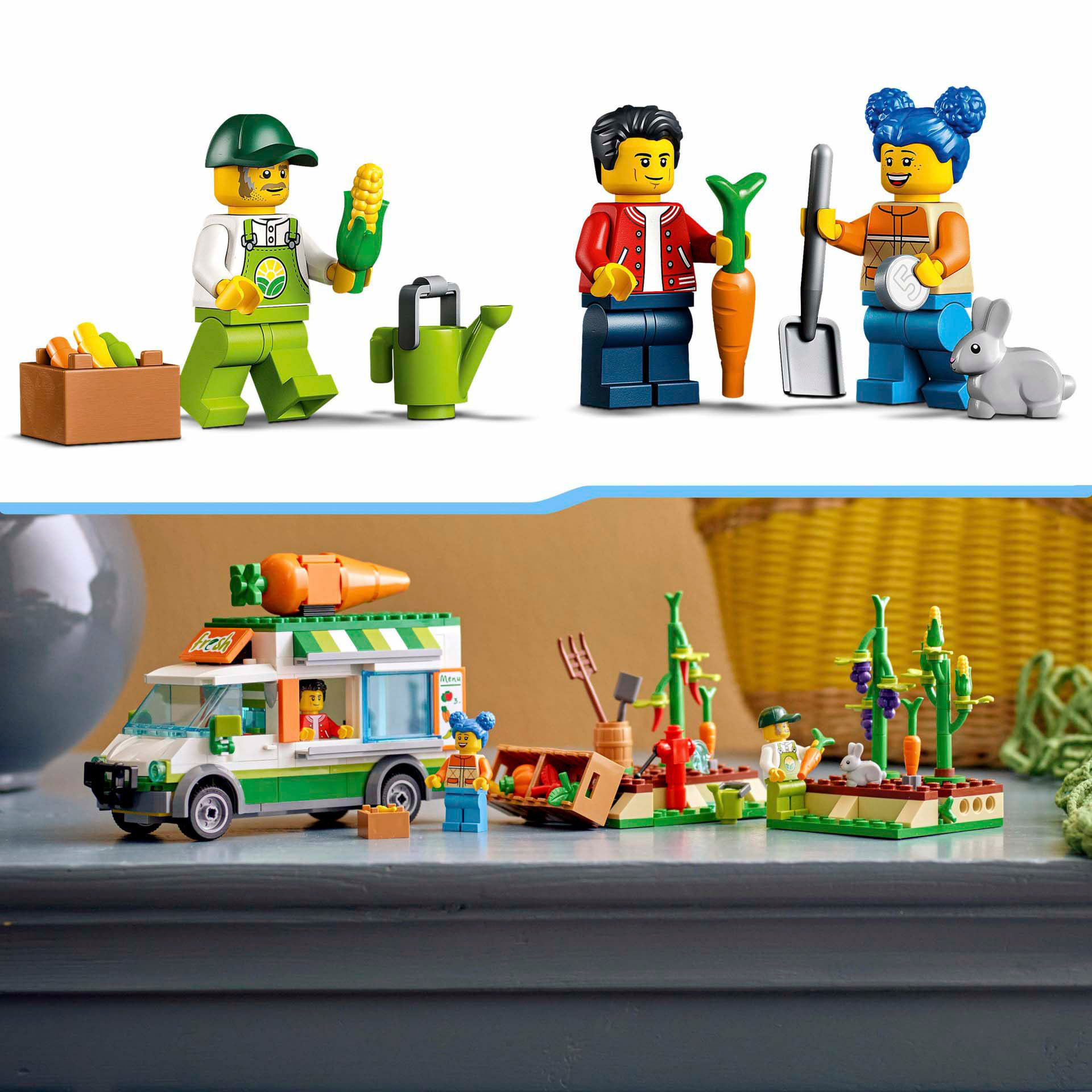 LEGO City Il Furgone del Fruttivendolo, Set con Camion Giocattolo, Fattoria Mobi 60345, , large