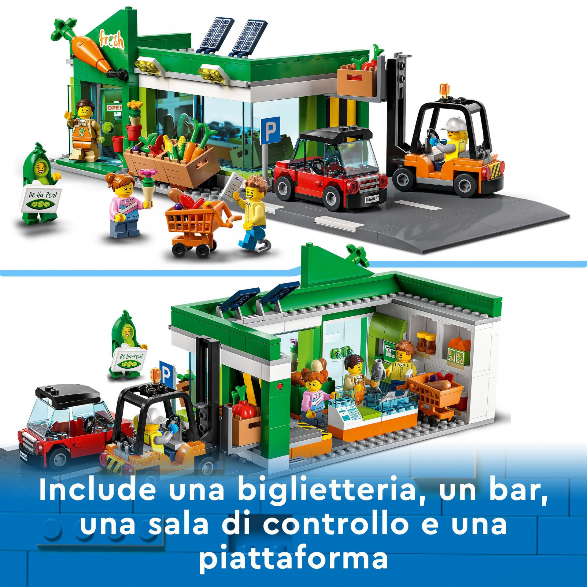 LEGO City Negozio di Alimentari, Set Costruzioni con Macchina, Carrello Elevator 60347, , large
