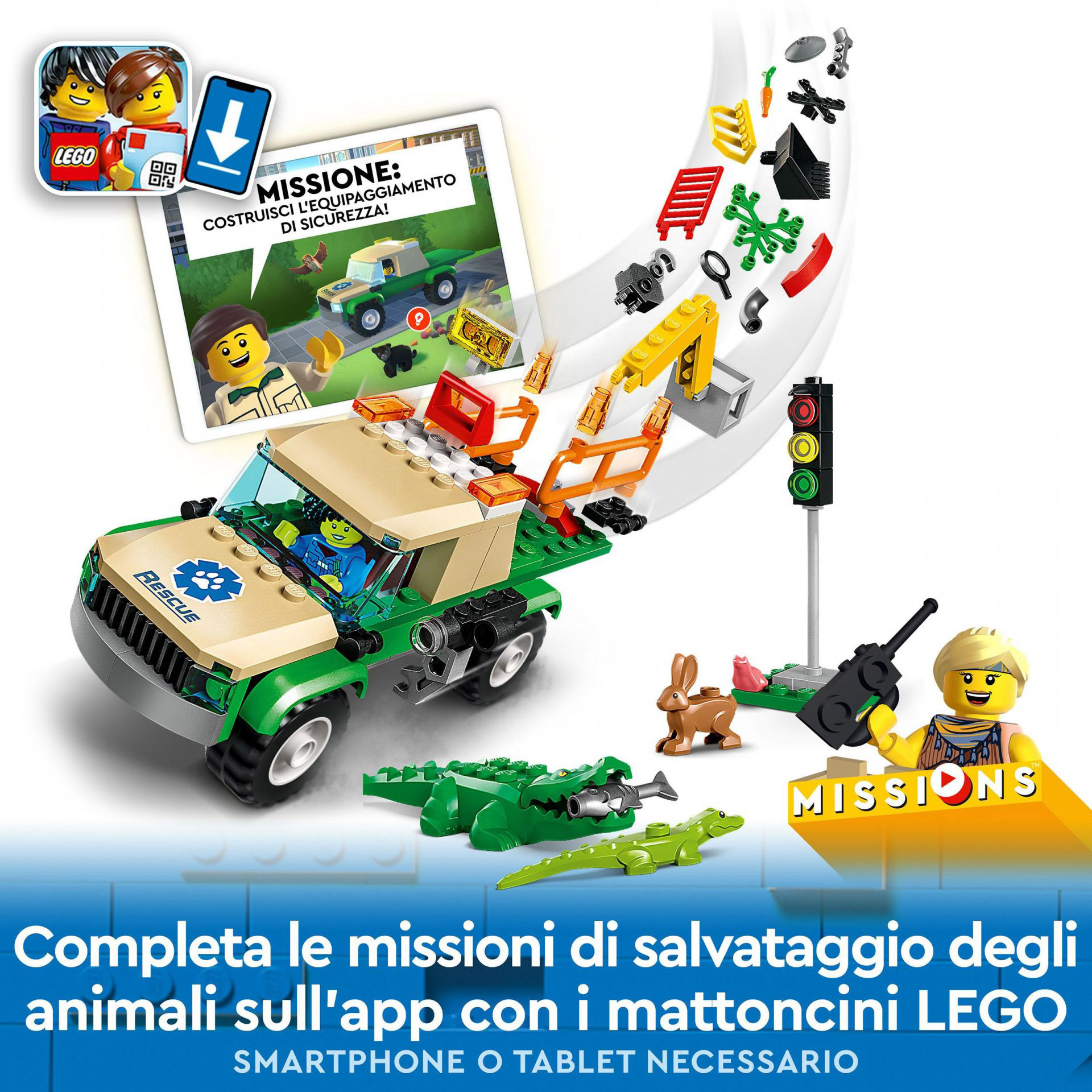 LEGO City Missioni di Salvataggio Animale, Set di Costruzioni con Avventura Digi 60353, , large