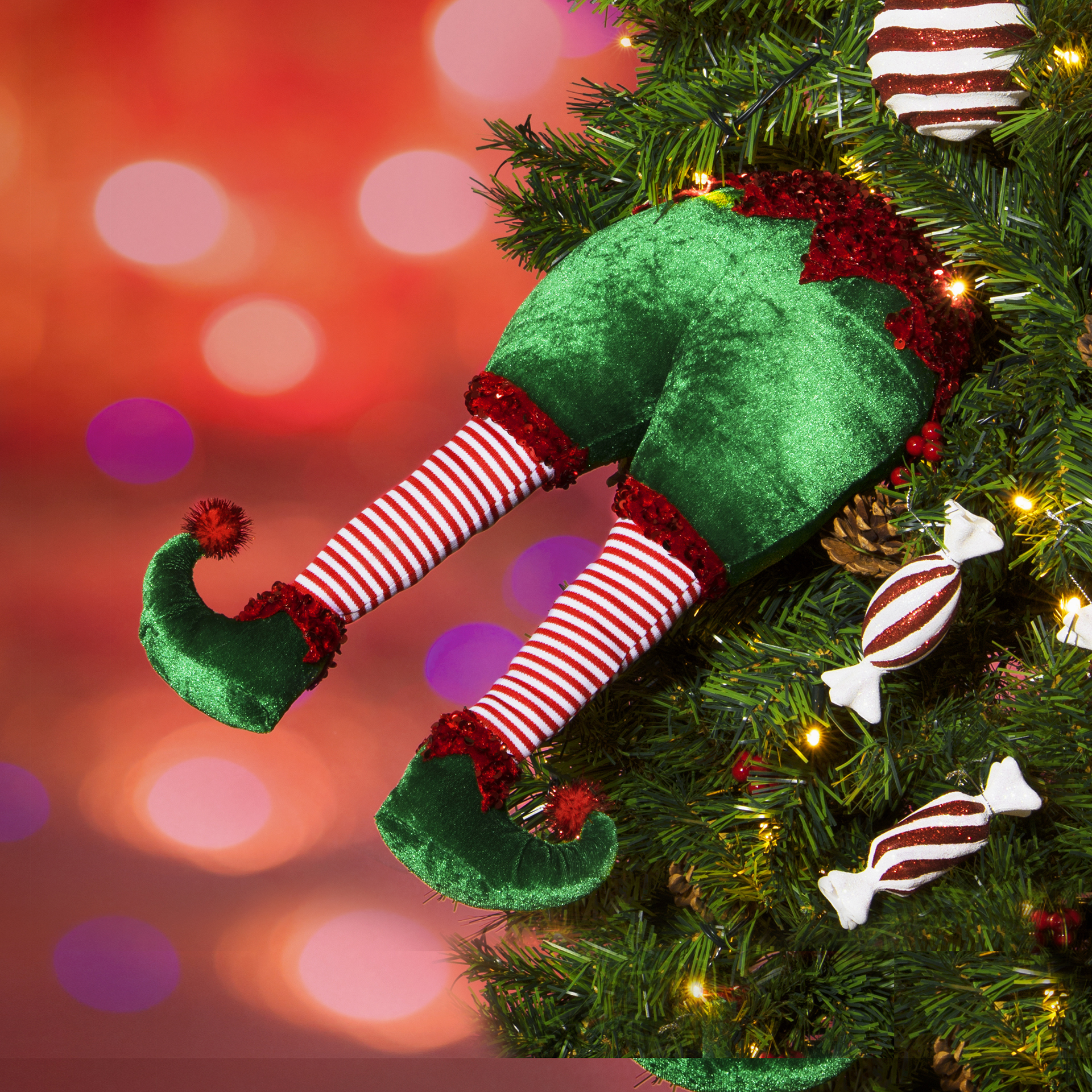 Elfo decorativo per albero di Natale 40 cm, , large