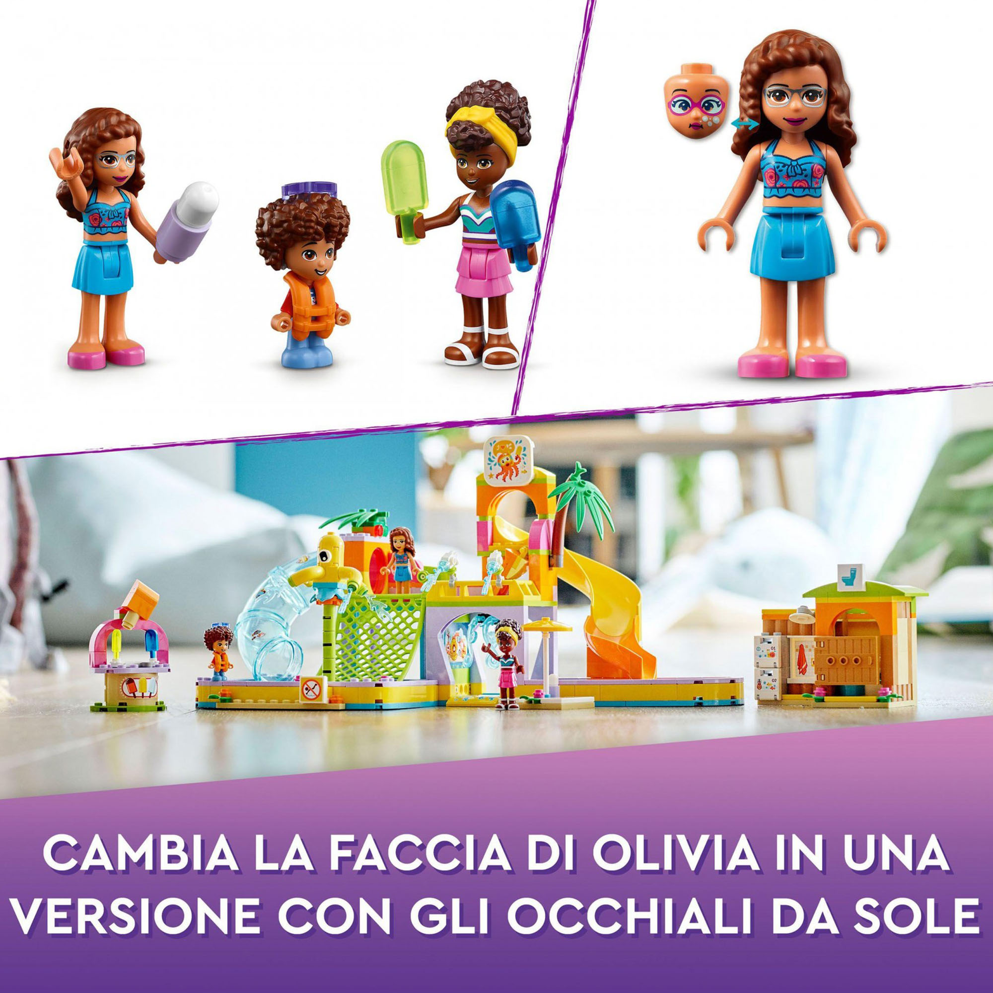 LEGO Friends Parco Acquatico, Set con Piscina con Scivolo, Gioco Estivo con Mini 41720, , large