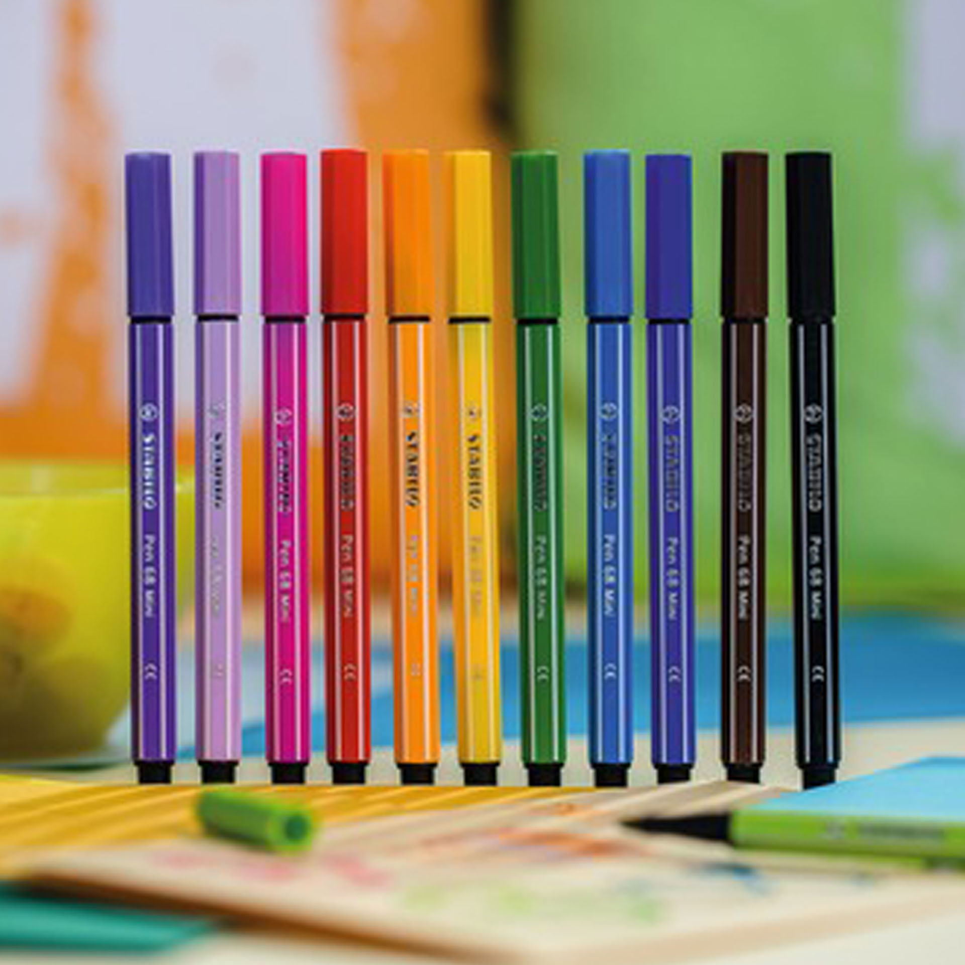 STABILO Pen 68 Mini - #mySTABILOdesign - Pack da 12 - con 12 colori assortiti, , large