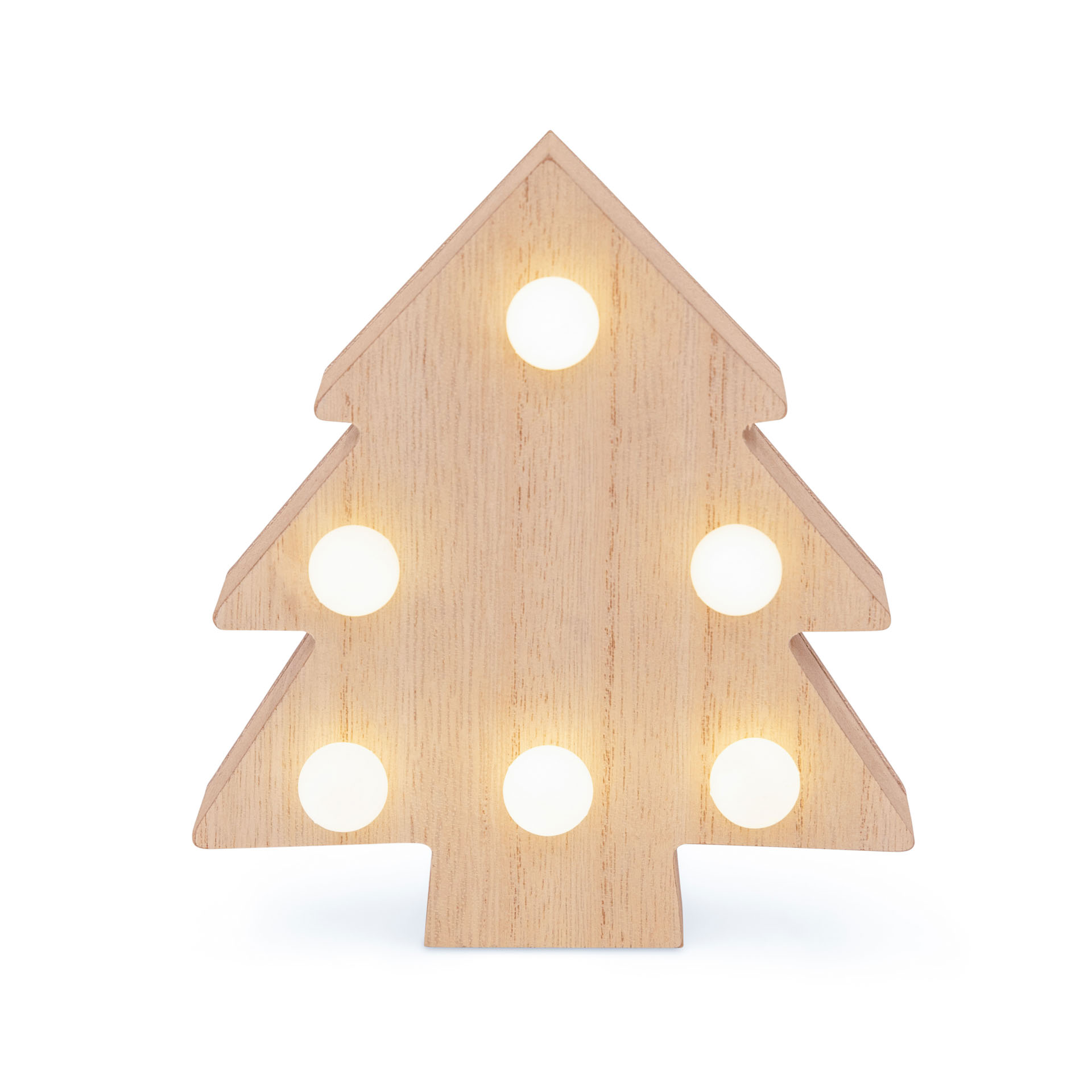 Abete In Legno Con Luci Led, , large