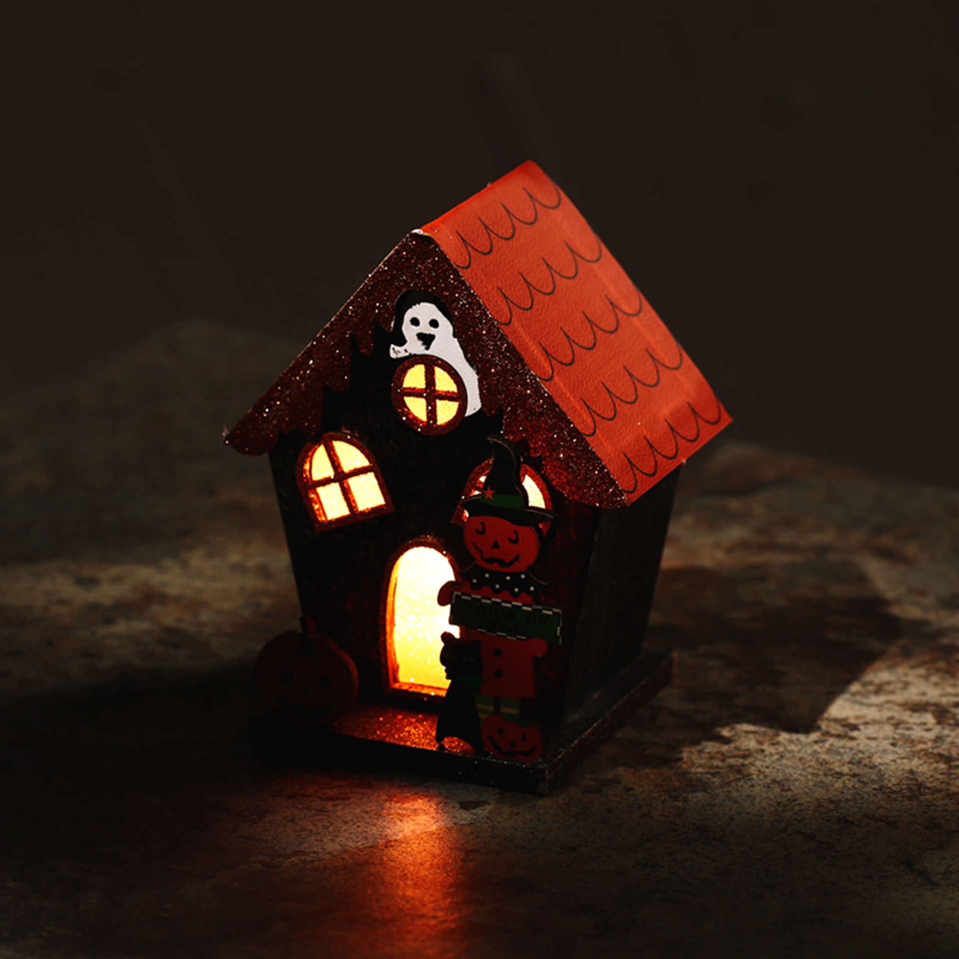 Decorazione Halloween Casetta Luminosa - Dolcetto O Scherzetto, , large