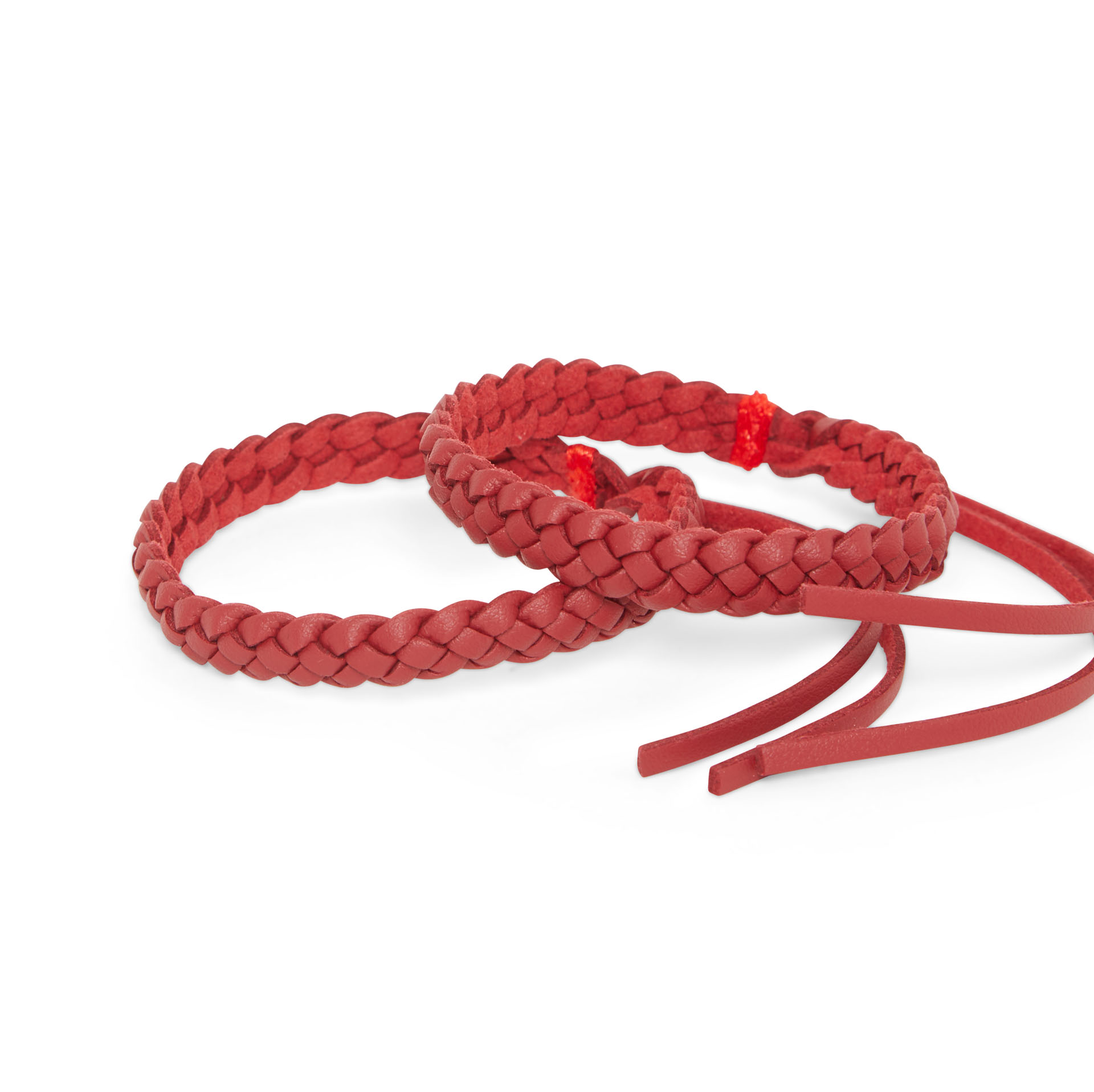 Coppia di bracciali antizanzare in similpelle - Colore rosso, rosso, large