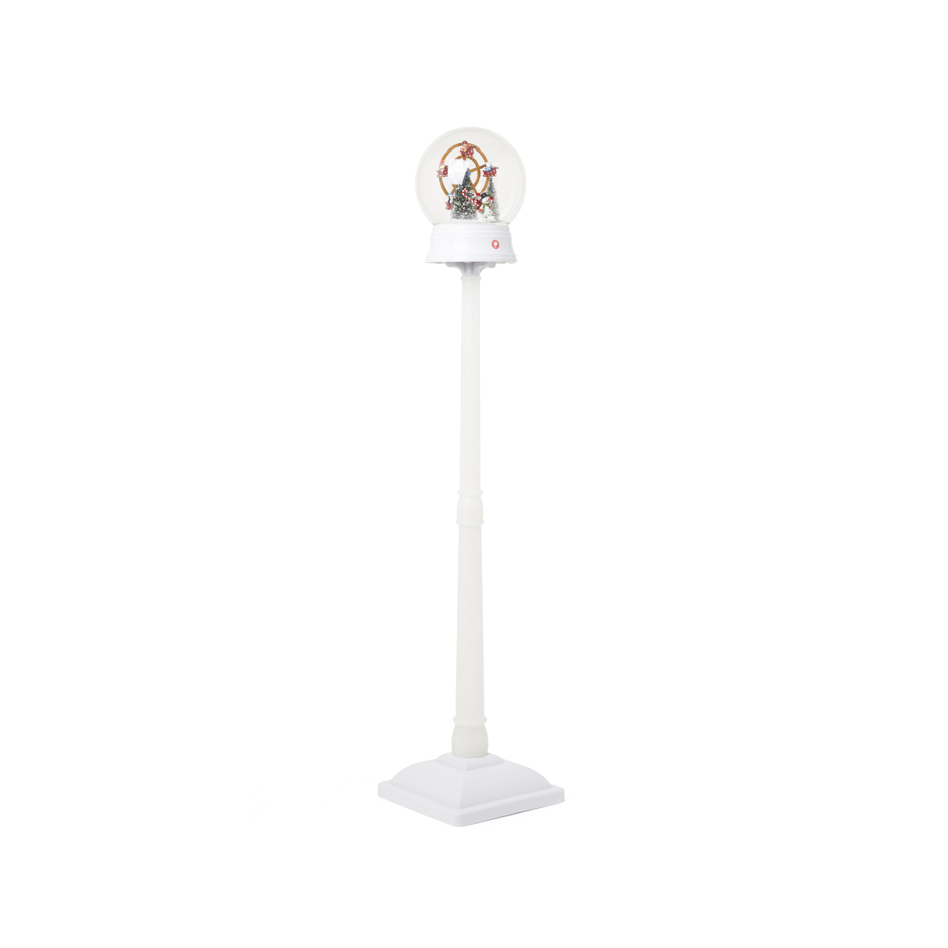 Lampione Musicale Natalizio Con Luci E Neve - Colore Bianco, , large