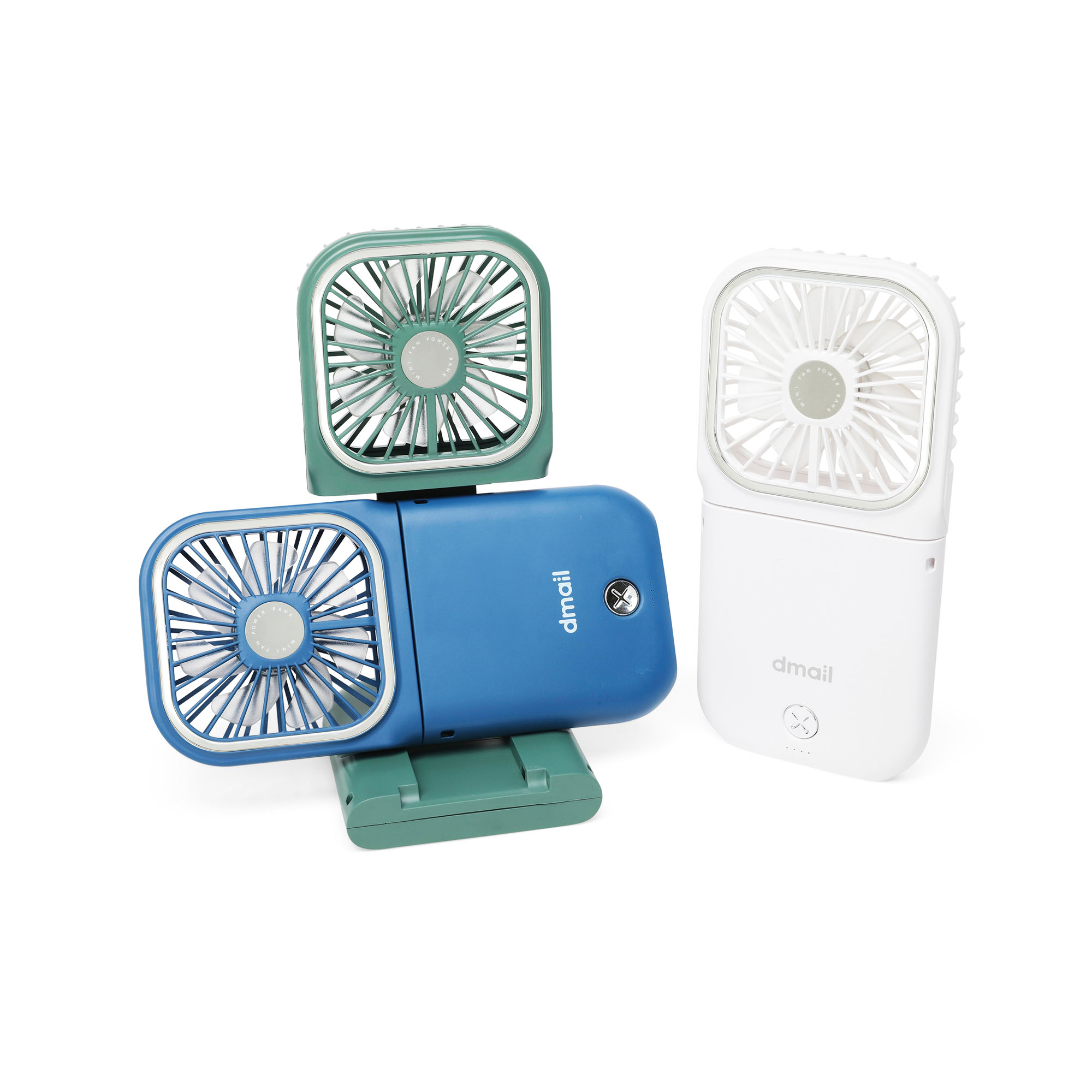Mini ventilatore portatile ricaricabile con power bank, , large