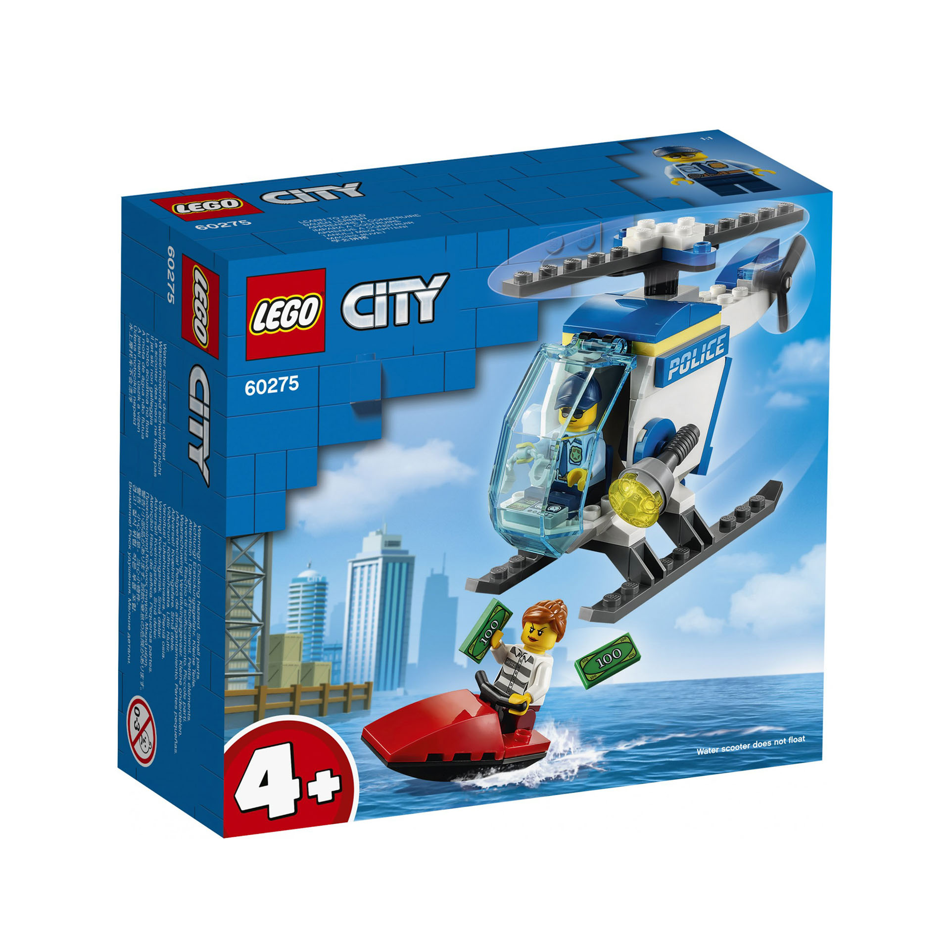 LEGO City Elicottero della Polizia con Minifigure Agente di Polizia e Ladro, per 60275, , large