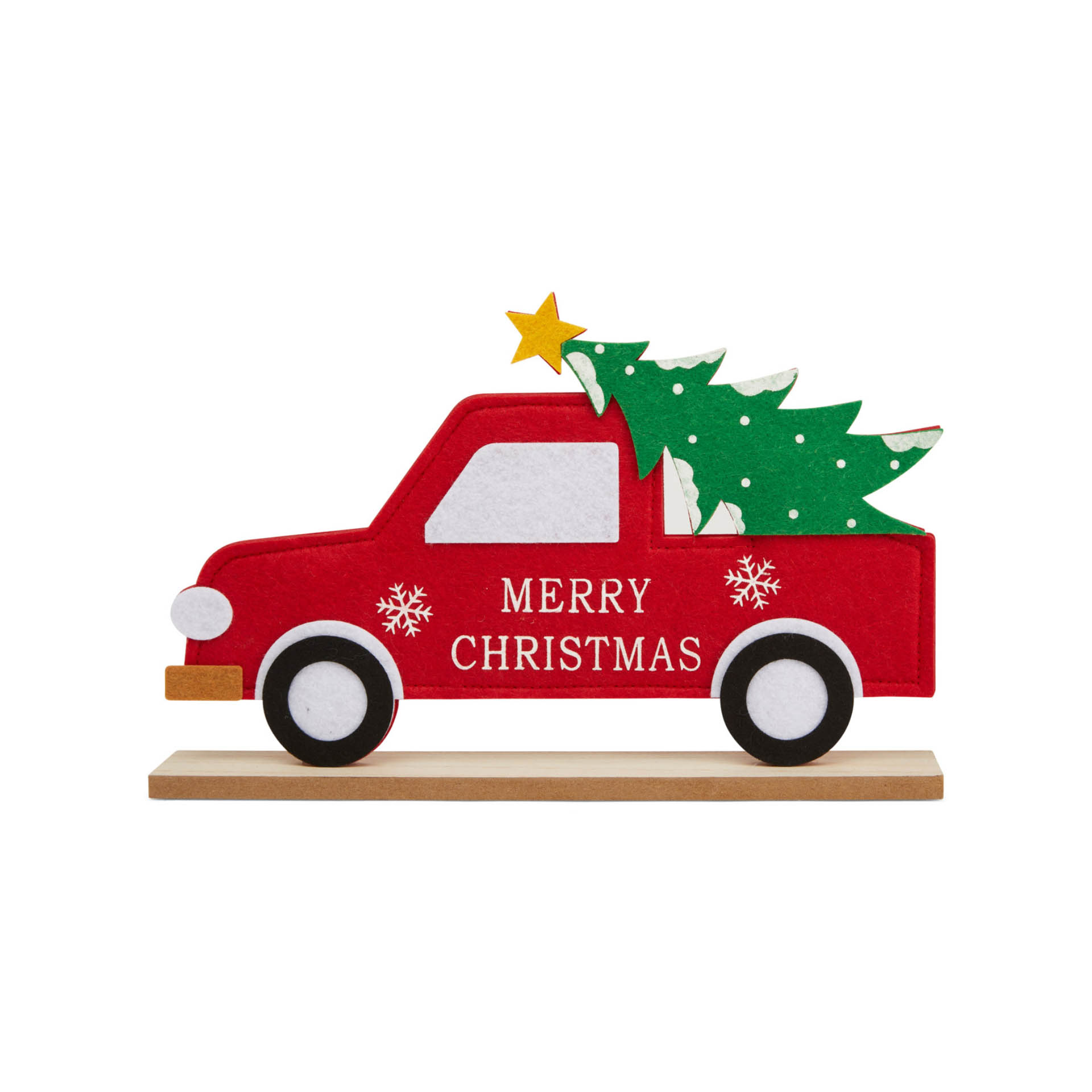 Decorazione in feltro auto con albero, , large