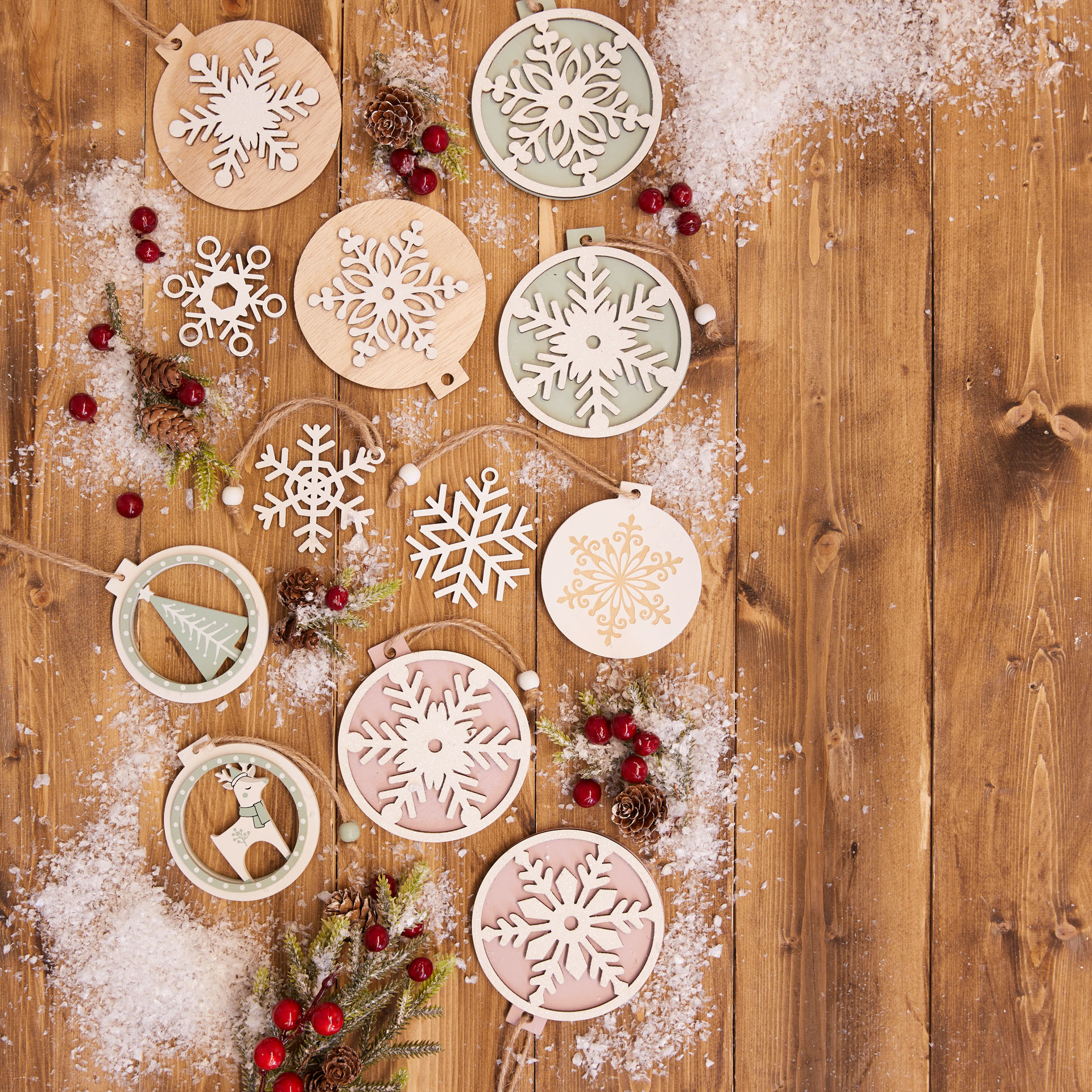 Decorazioni in legno - Set di 4 pz,, , large