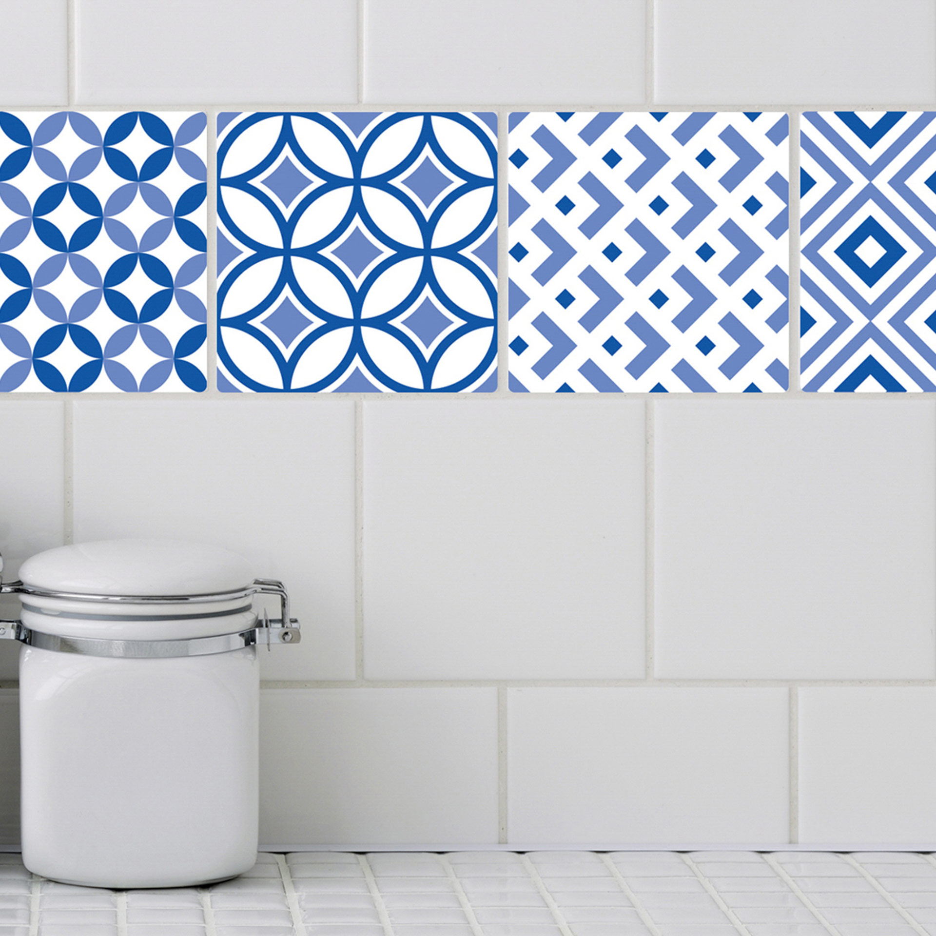 Piastrelle adesive effetto maiolica set da 4 pz, , large