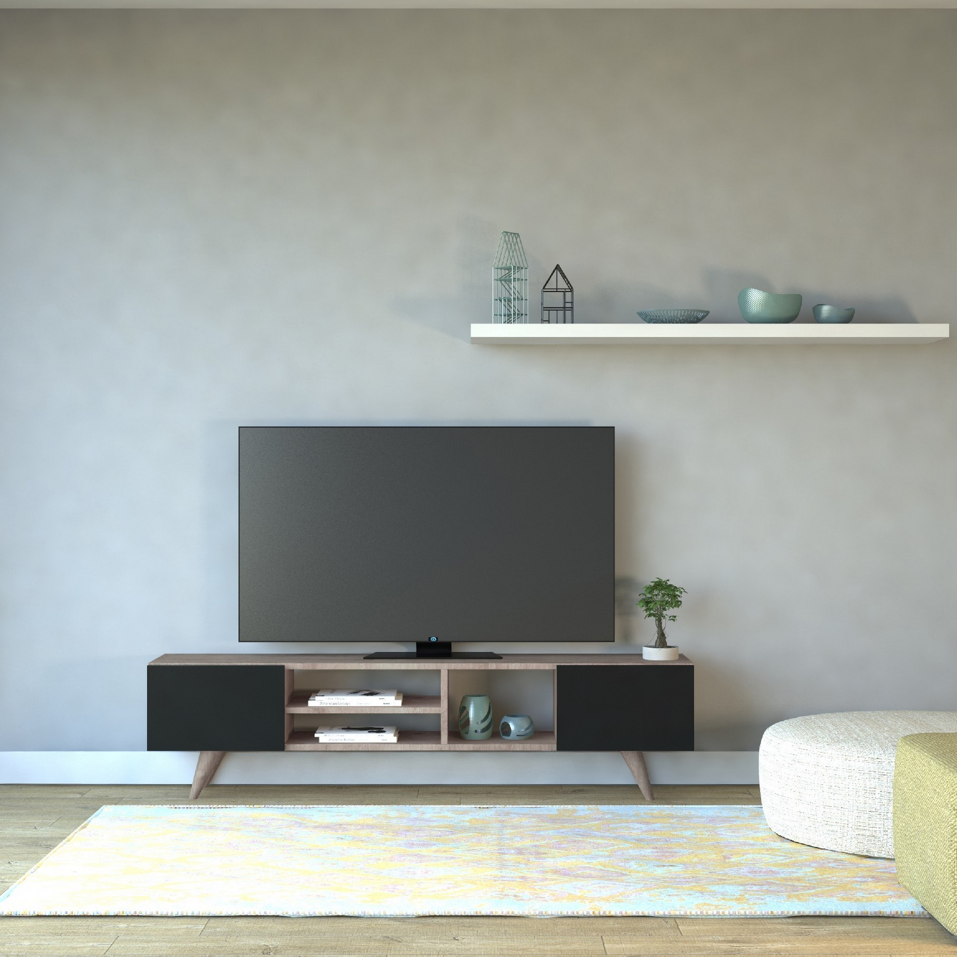 HOMEMANIA Mobile Porta TV Dore, , large