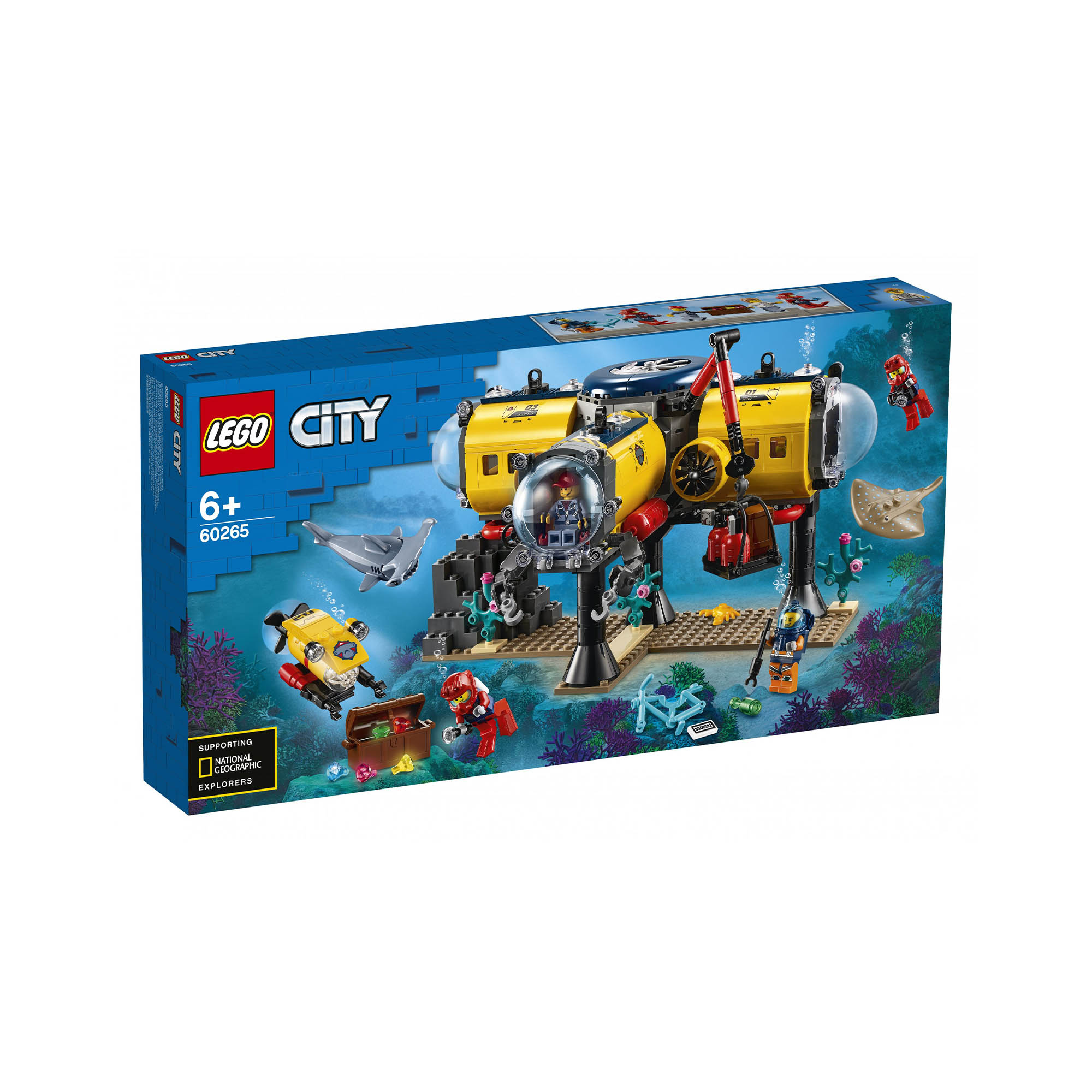 LEGO City Oceans Base per Esplorazioni Oceaniche, con Sottomarino Giocattolo, Dr 60265, , large