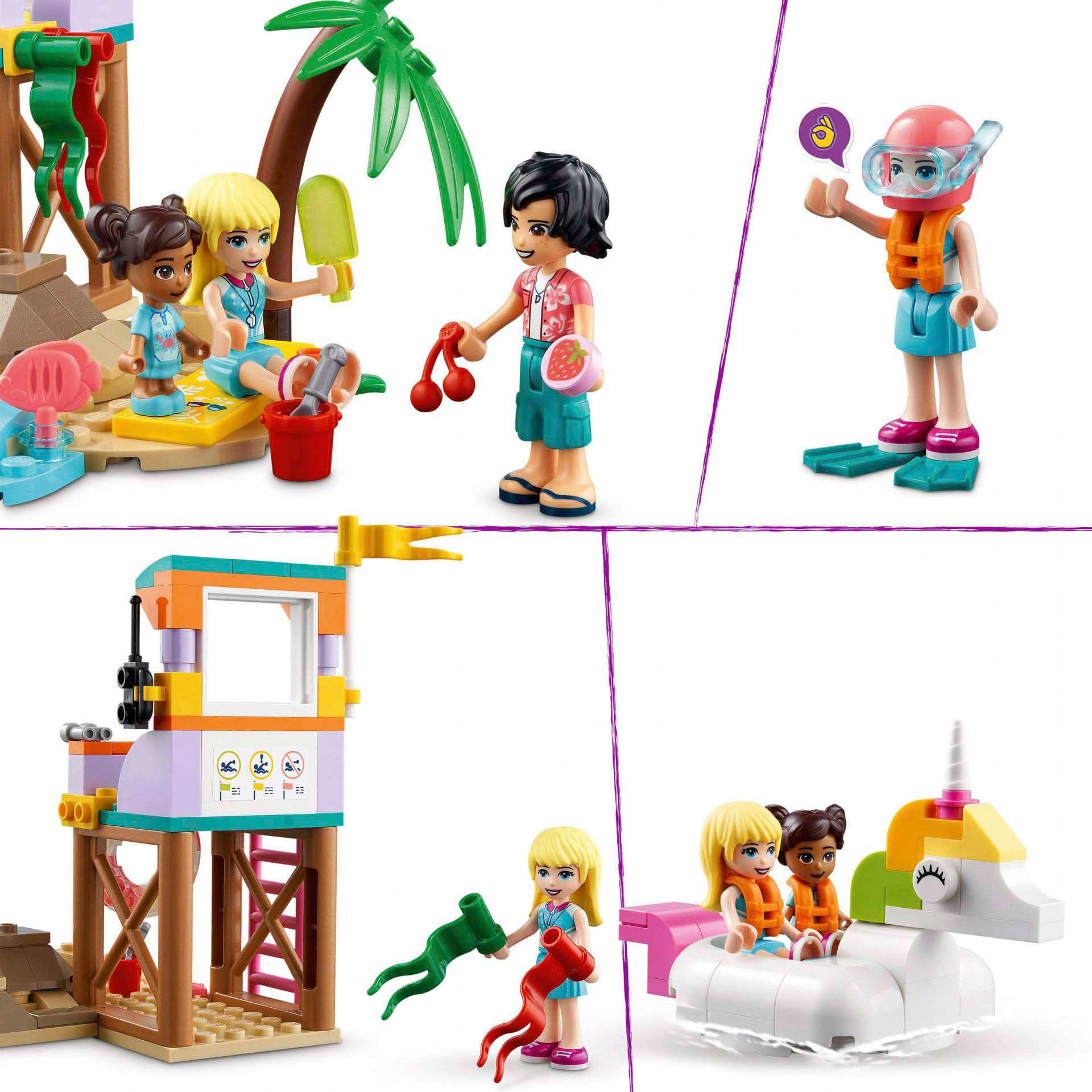 LEGO Friends Divertimento sulla Spiaggia dei Surfer, Set Costruzioni Estive con 41710, , large