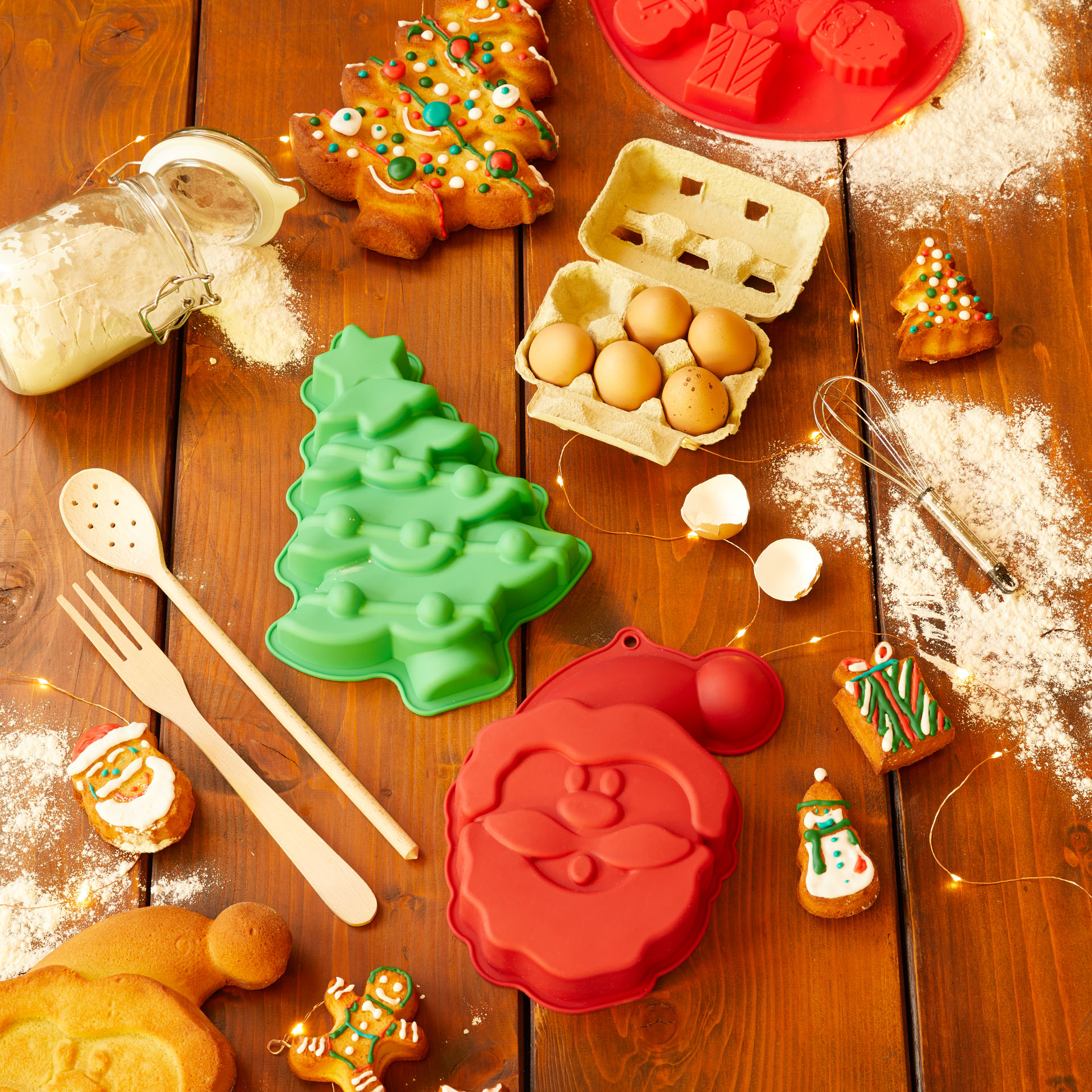 Stampo In Silicone Per Dolci A Forma Di Babbo Natale, , large