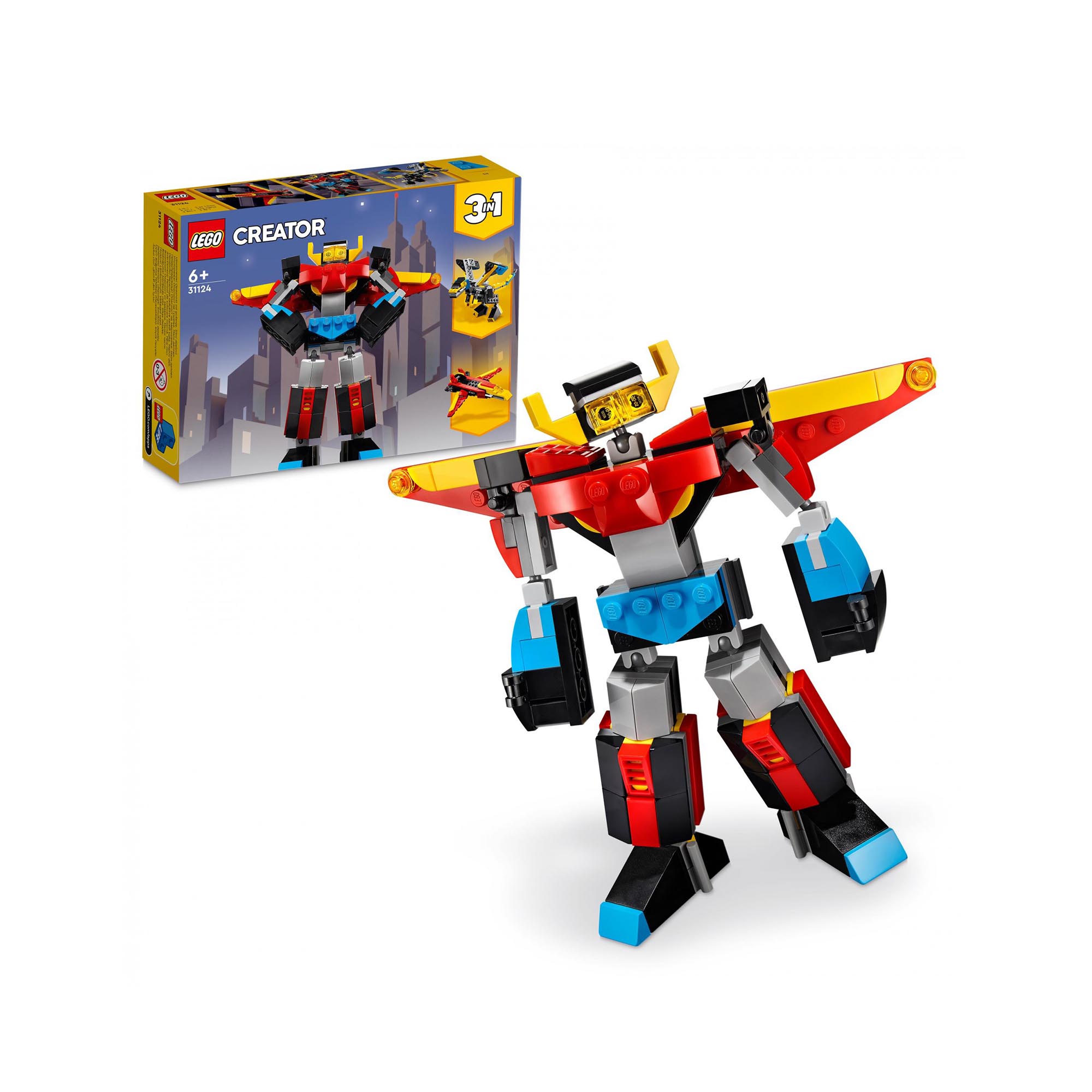 LEGO 31124 Creator 3in1 Super Robot, Set di Costruzioni in Mattoncini, Aereo e D 31124, , large