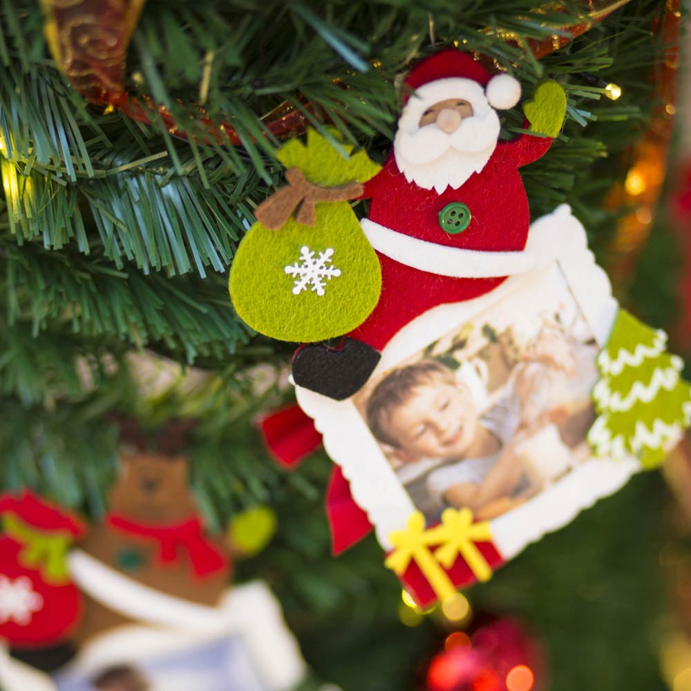 Portafoto in feltro per albero di Natale, , large