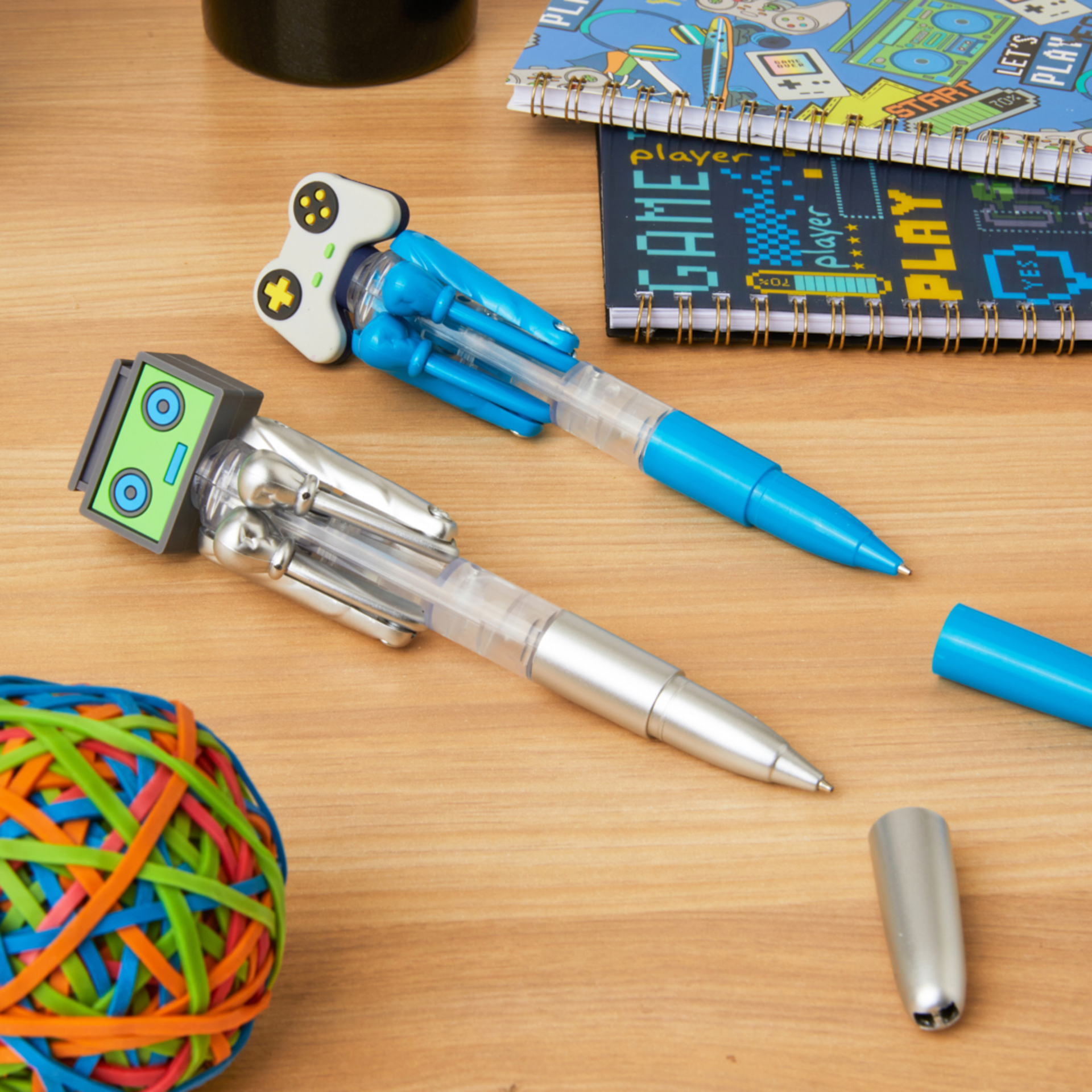 Penna A Sfera Per Videogiochi - Regalo Originale Per Gamer - Inchiostro Nero, Punta Media 0,7mm - 4
