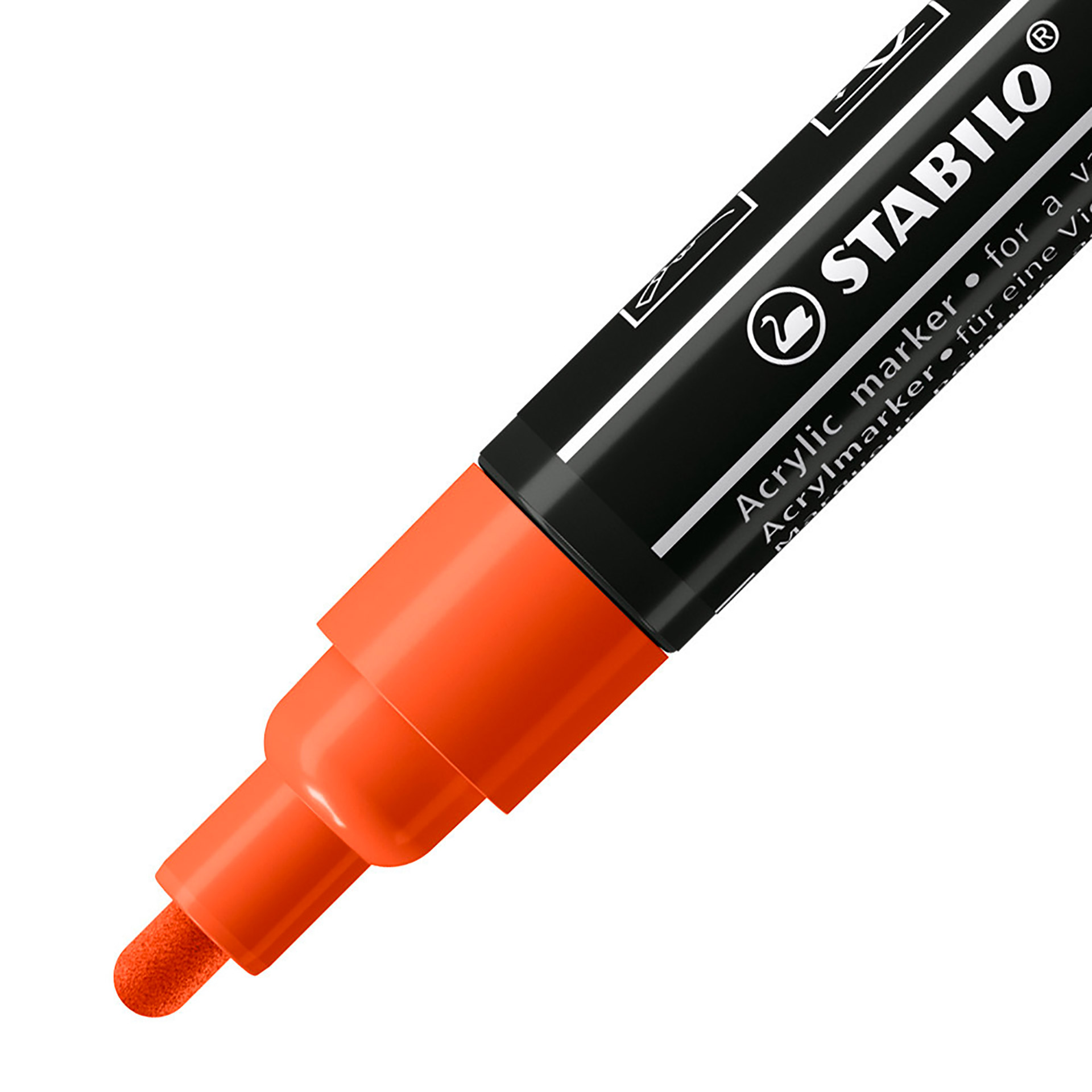 Stabilo Free Acrylic - T300 Punta Rotonda 2-3mm - Confezione Da 5 - Rosso, , large