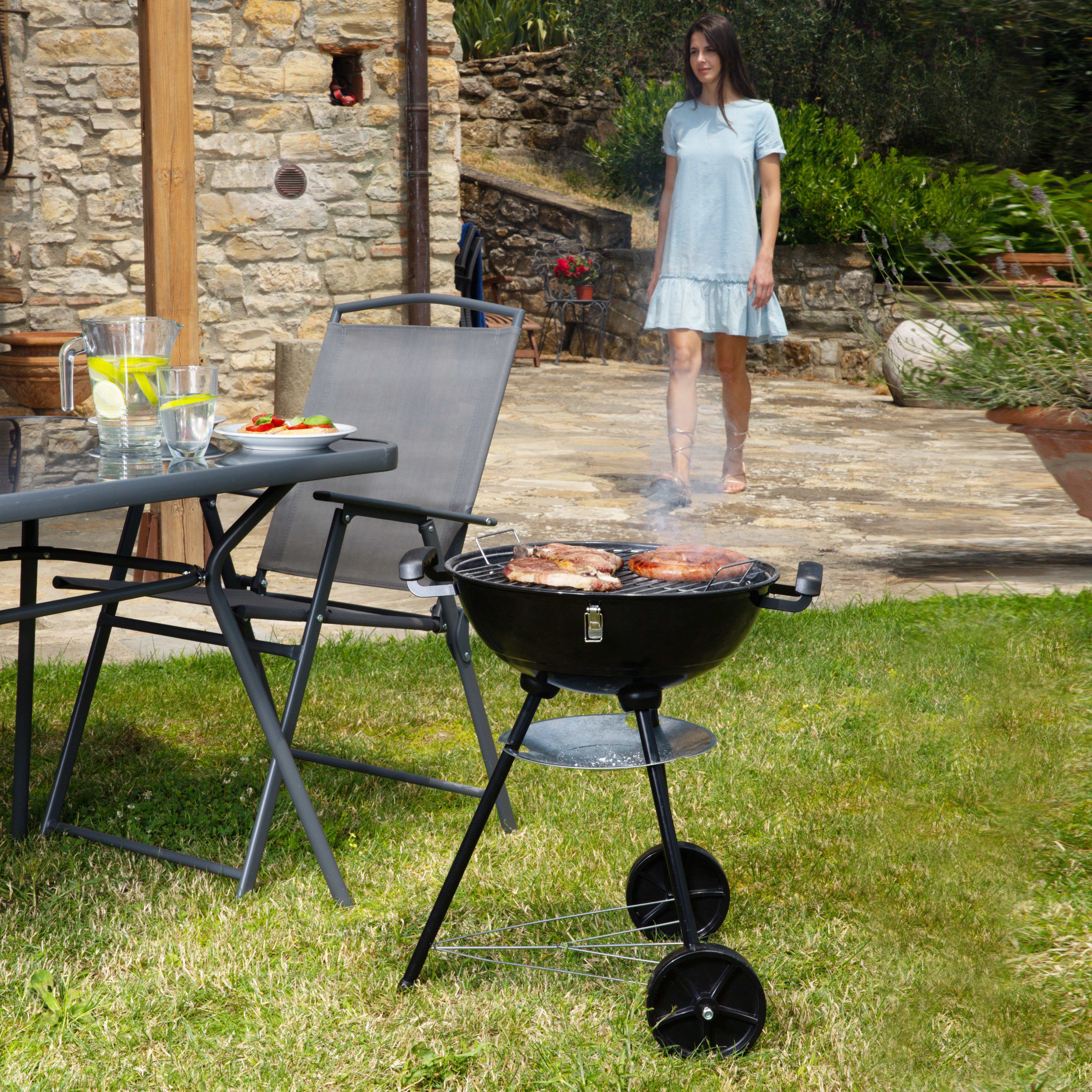 Barbecue con forno pizza, , large