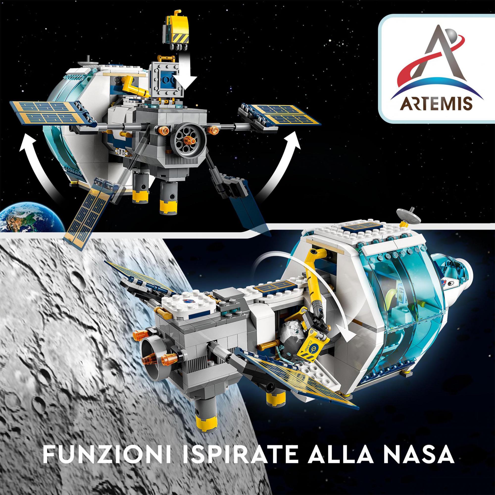 LEGO 60349 City Stazione Spaziale Lunare, Giocattoli Ispirati alla NASA, 5 Minif 60349, , large