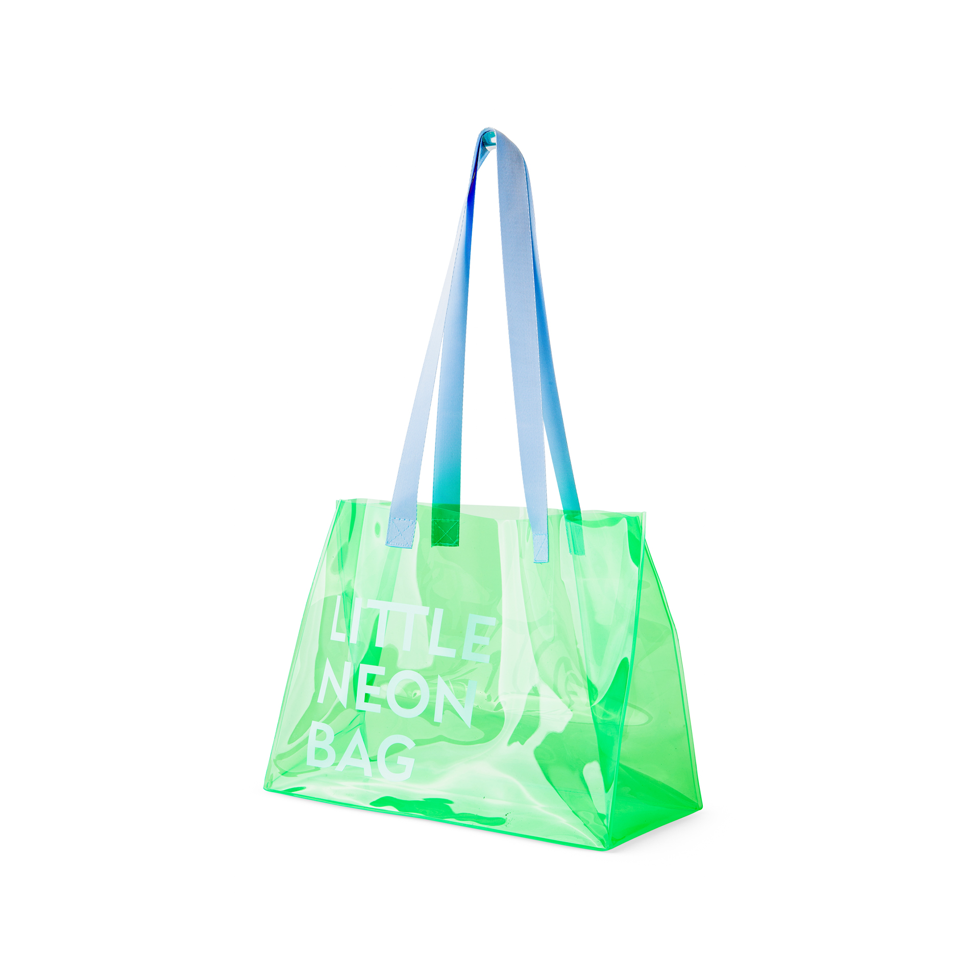 Shopping Bag In Plastica Opaca - Colore Verde Fluo, , large