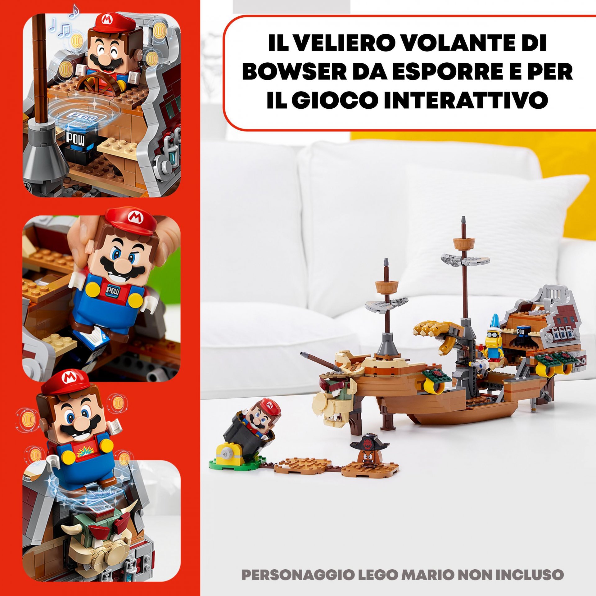 LEGO Super Mario Il Veliero Volante di Bowser - Pack di Espansione, Mattoncini C 71391, , large