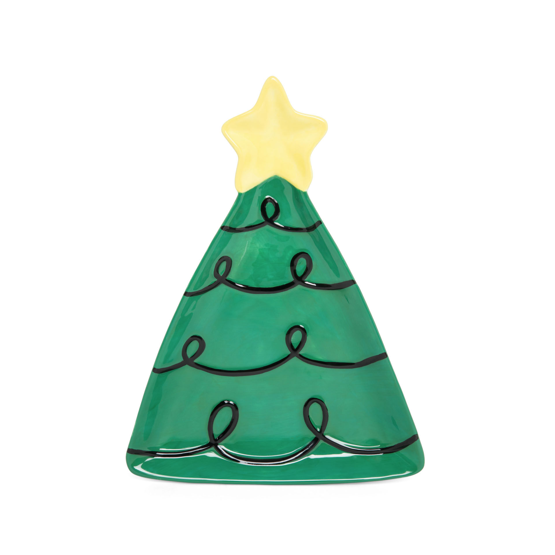 Piatto in ceramica albero di Natale, , large