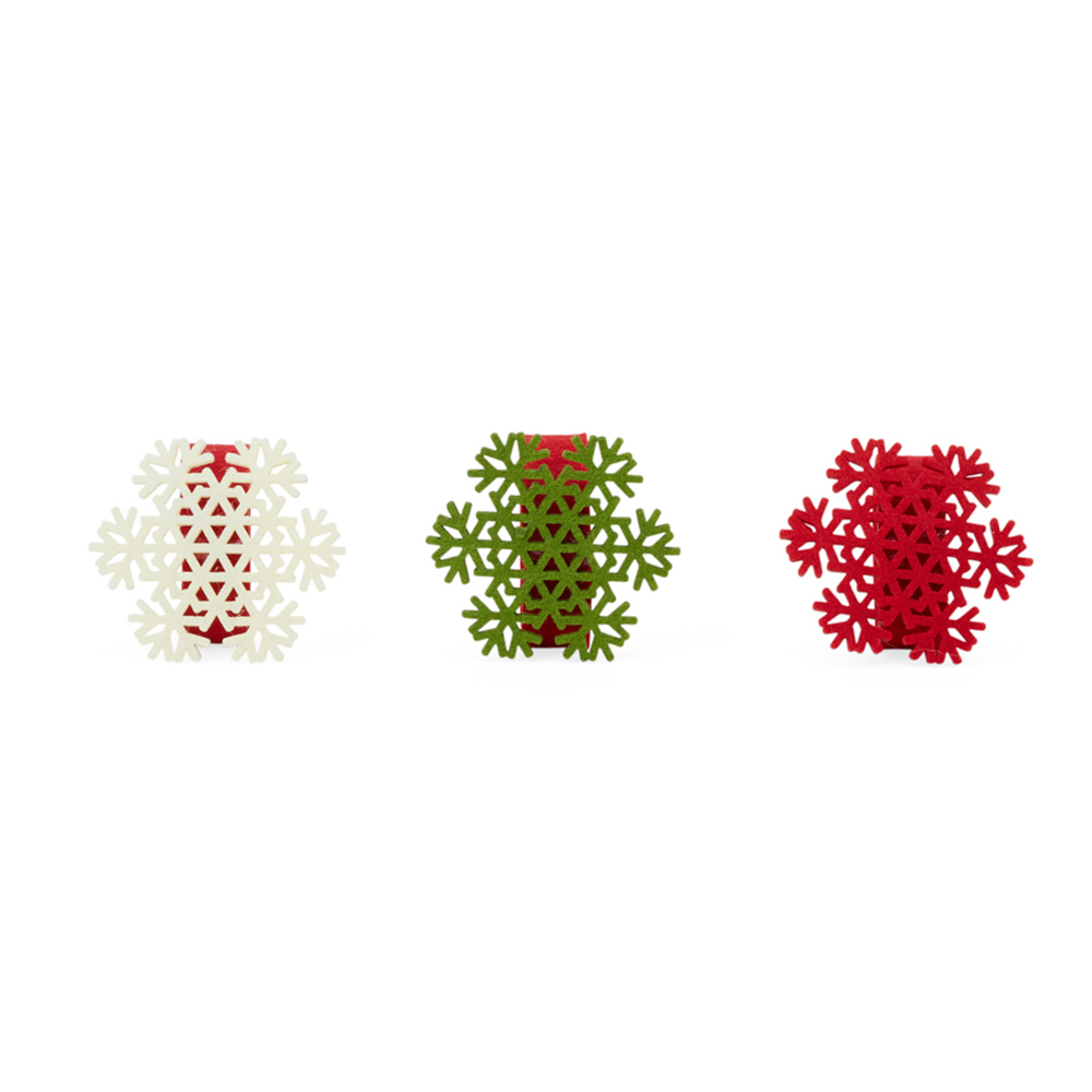 Portatovaglioli natalizi in feltro-  Set di 3 pz, , large